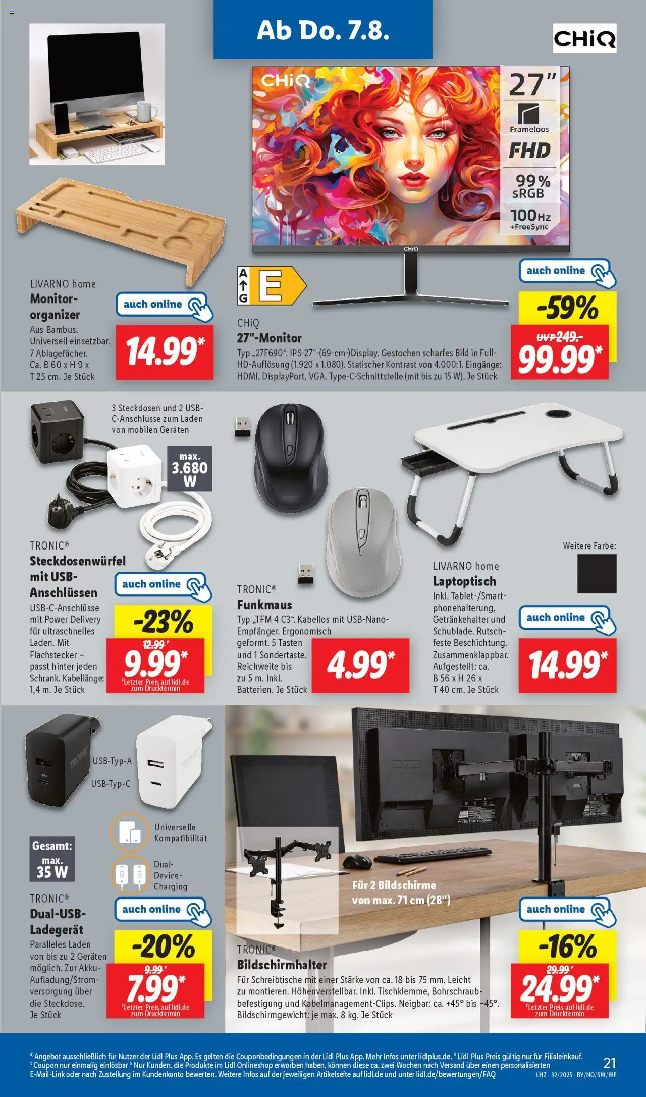 Lidl Prospekt 	 - gültig ab dem 04.08.2025 | Seite: 13 | Produkte: USB, Ladegerät, Monitor