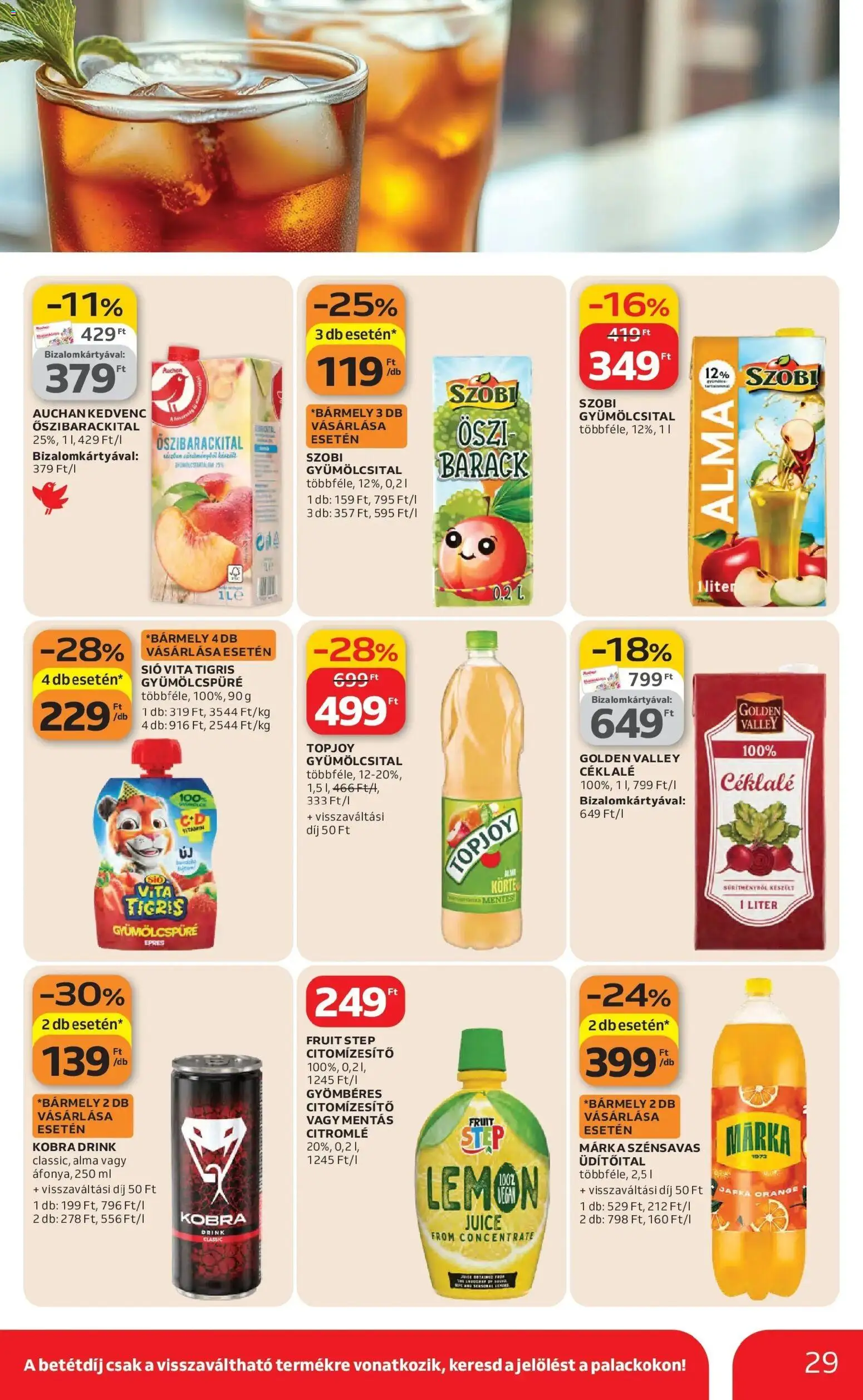 Auchan akciós ujság - amely érvényes a következő dátumtól: 26.02.2026 | Oldal: 29 | Termékek: Körte, Gyümölcsital, Alma