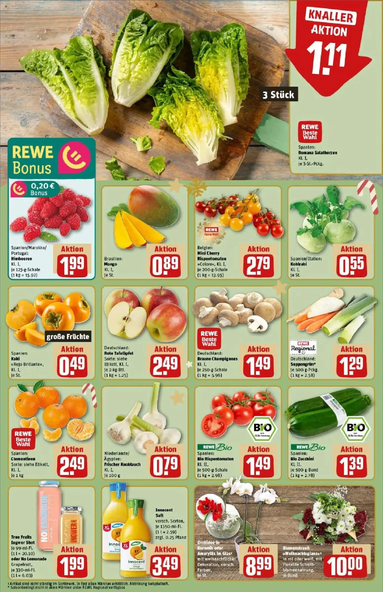 Rewe prospekt Hessisch Lichtenau	 – gültig ab 01.12.2025 | Seite: 10 | Produkte: Orchidee, Mango, Knoblauch, Saft