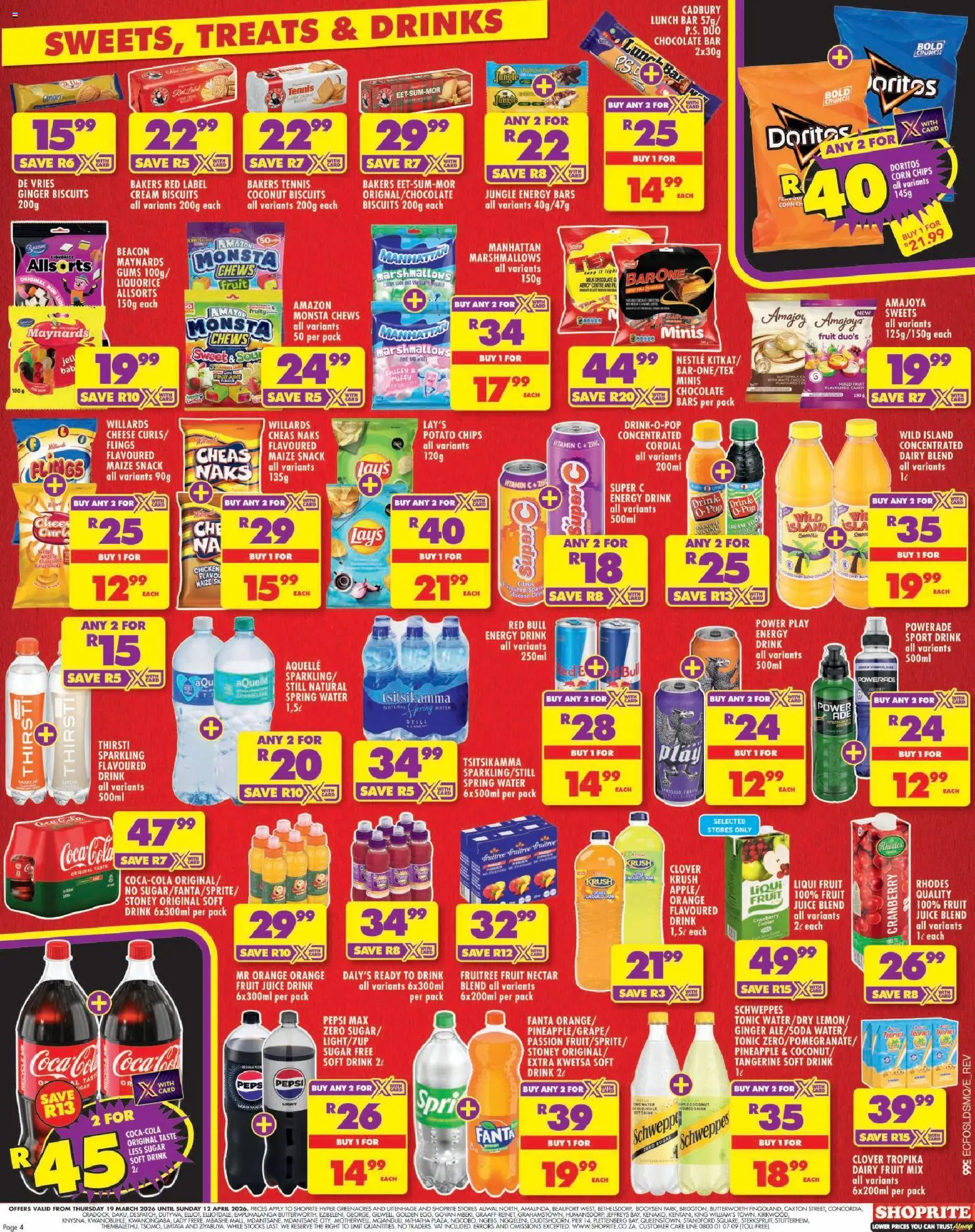 New Shoprite catalogue – valid from 19.03.2026 | Page: 4 | Products: Light, Chocolate, Fruit, Dairy blend