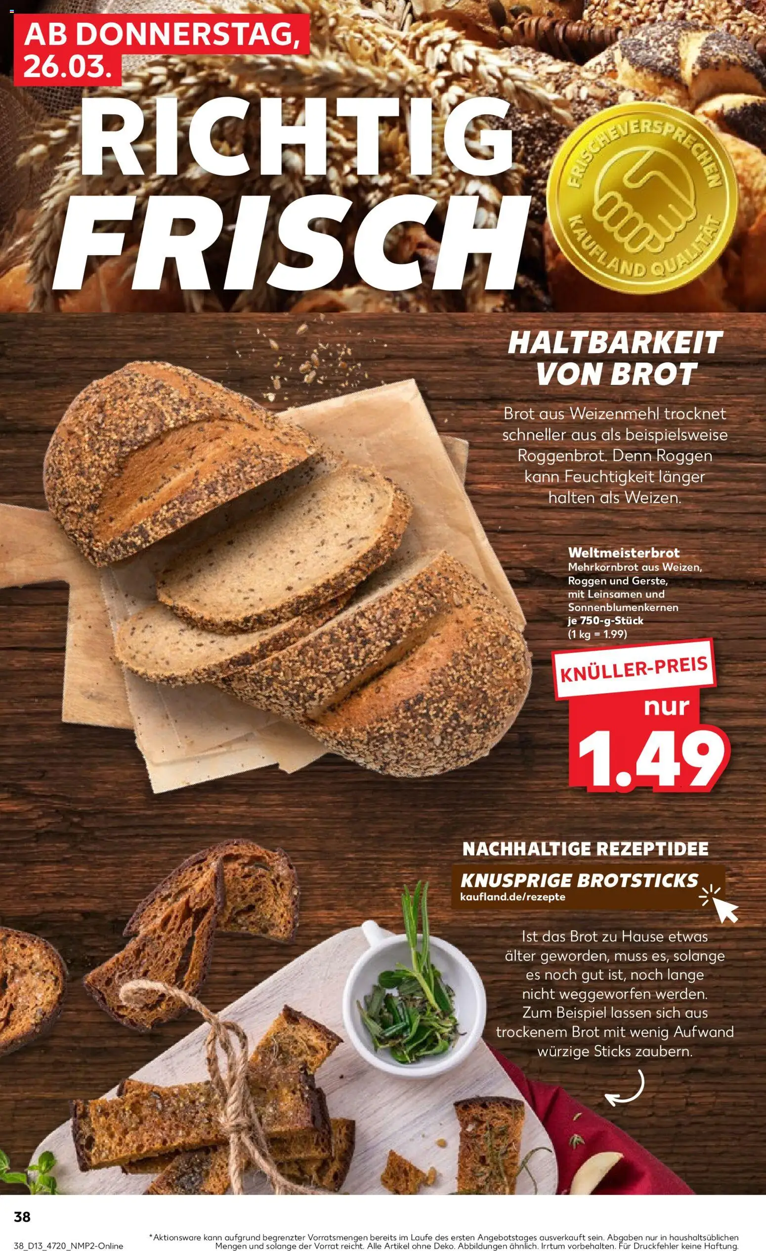 Kaufland Prospekt Hannover	 – gültig ab 26.03.2026 | Seite: 38 | Produkte: Weizenmehl, Brot