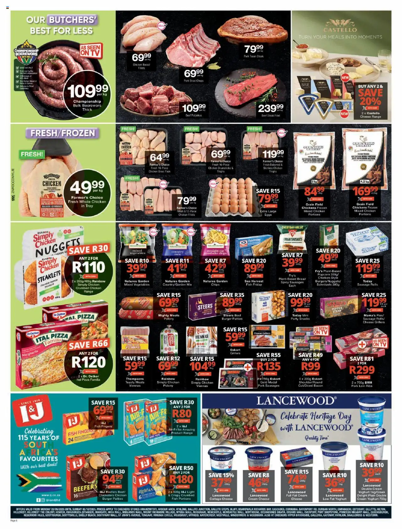 New Checkers catalogue – valid from 22.09.2025 | Page: 6 | Products: Eggs, Light, Chips, Fry's