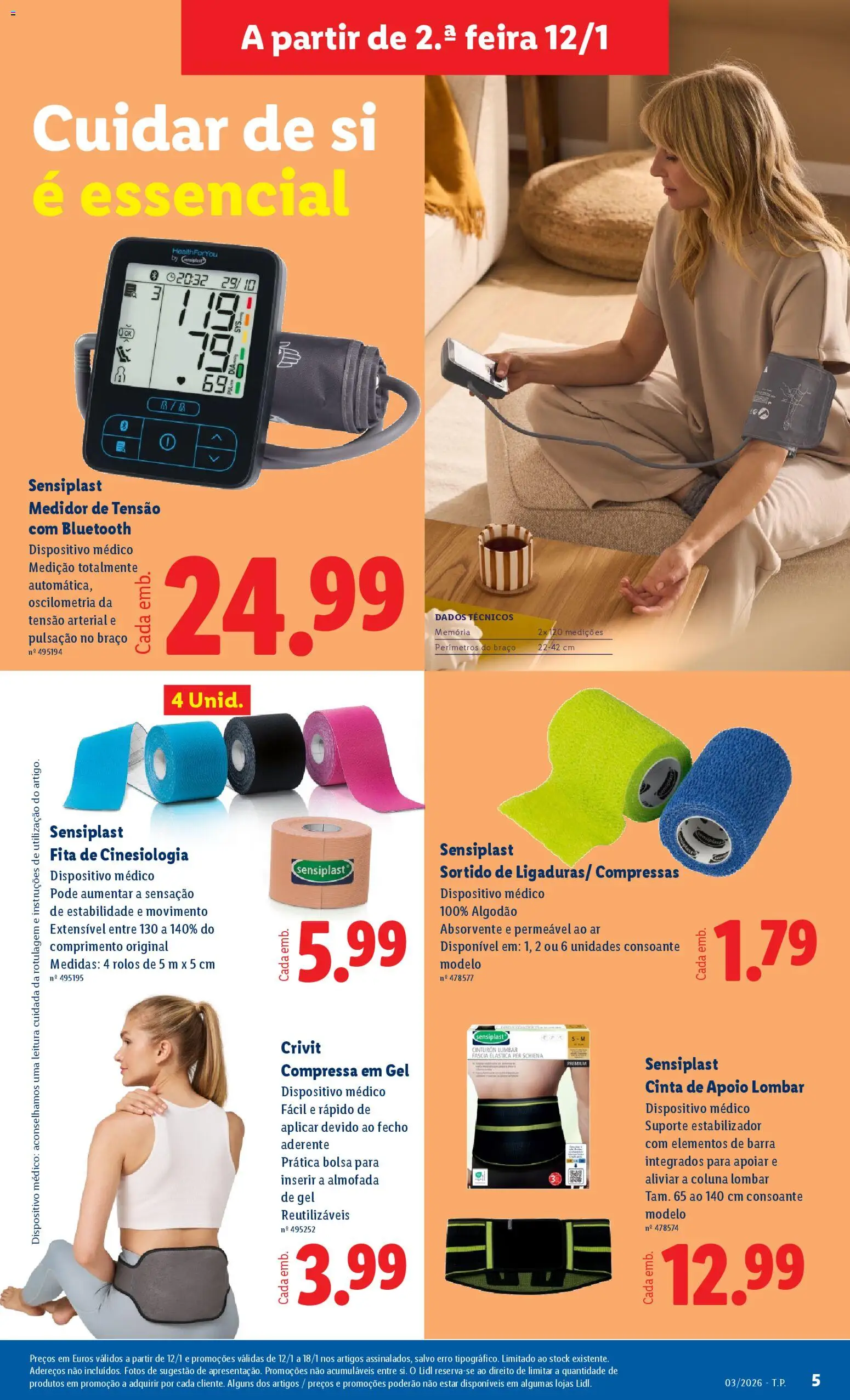 Lidl Novidades │ válido de 12.01.2026 | Página: 5 | Produtos: Bolsa, Algodão, Compressa, Almofada