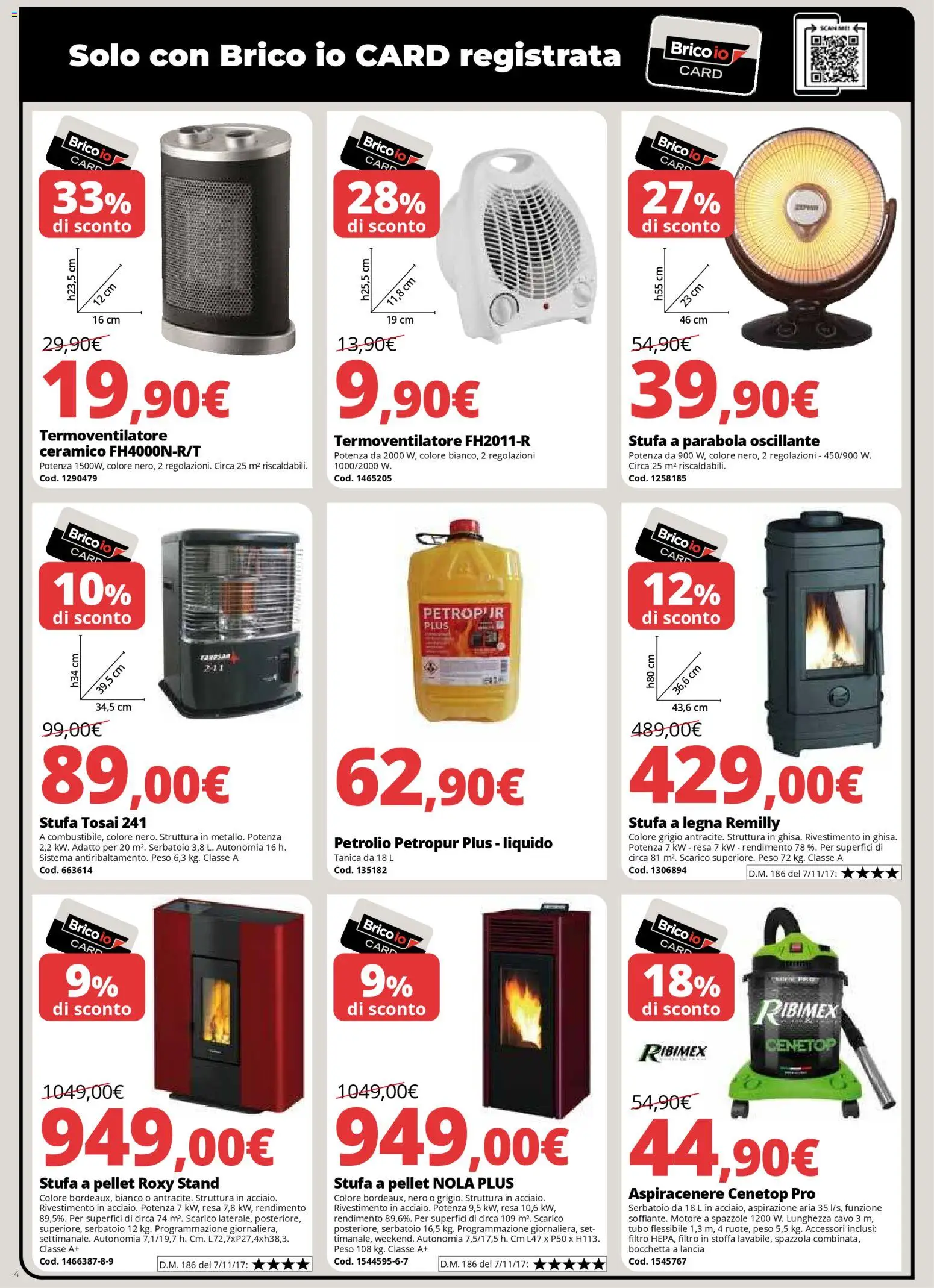 Volantino Brico io del 06.11.2025 | Pagina: 4 | Prodotti: Spazzola, Pellet, Tubo, Tanica