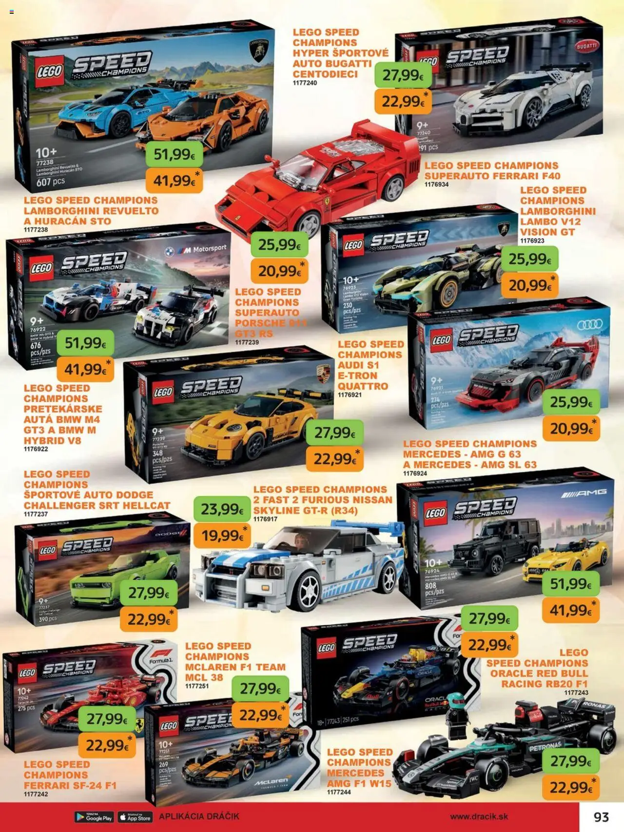 Nové Dráčik akcie – leták je platný od 03.10.2025 | Strana: 93 | Produkty: LEGO, Red Bull