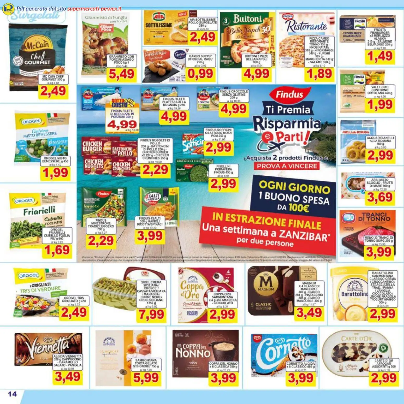 Volantino Pewex del 17.03.2026 | Pagina: 14 | Prodotti: Salame, Riso, Merluzzo, Torta