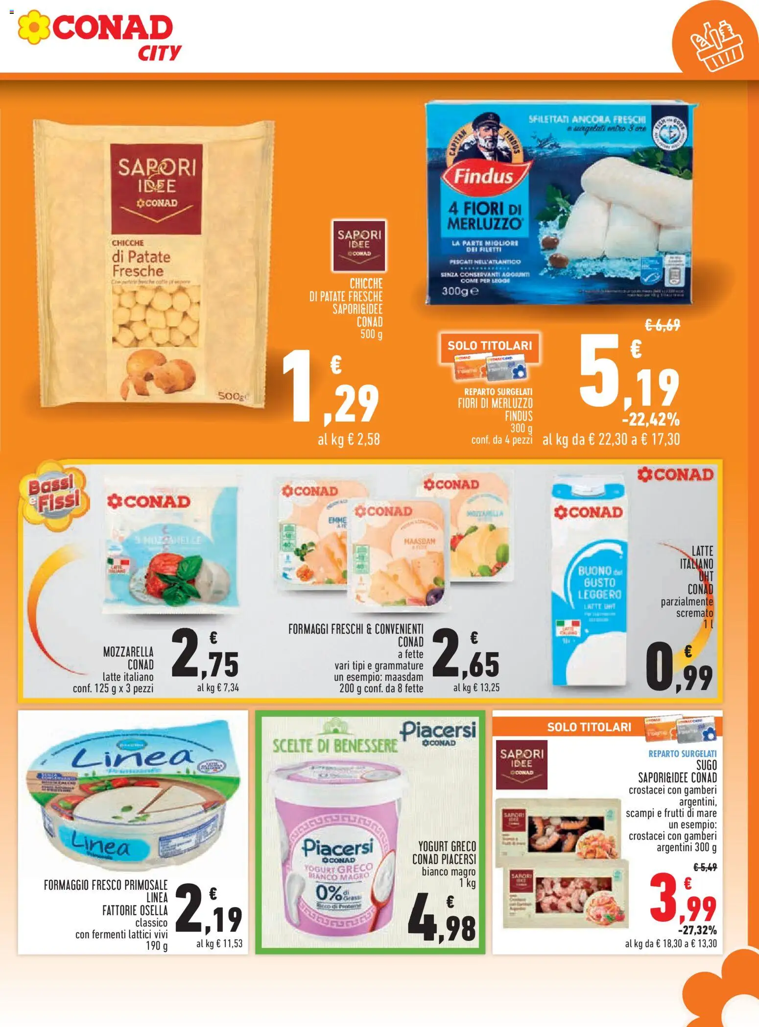 Volantino Conad del 20.11.2025 | Pagina: 13 | Prodotti: Yogurt greco, Frutti di mare, Latte, Formaggio