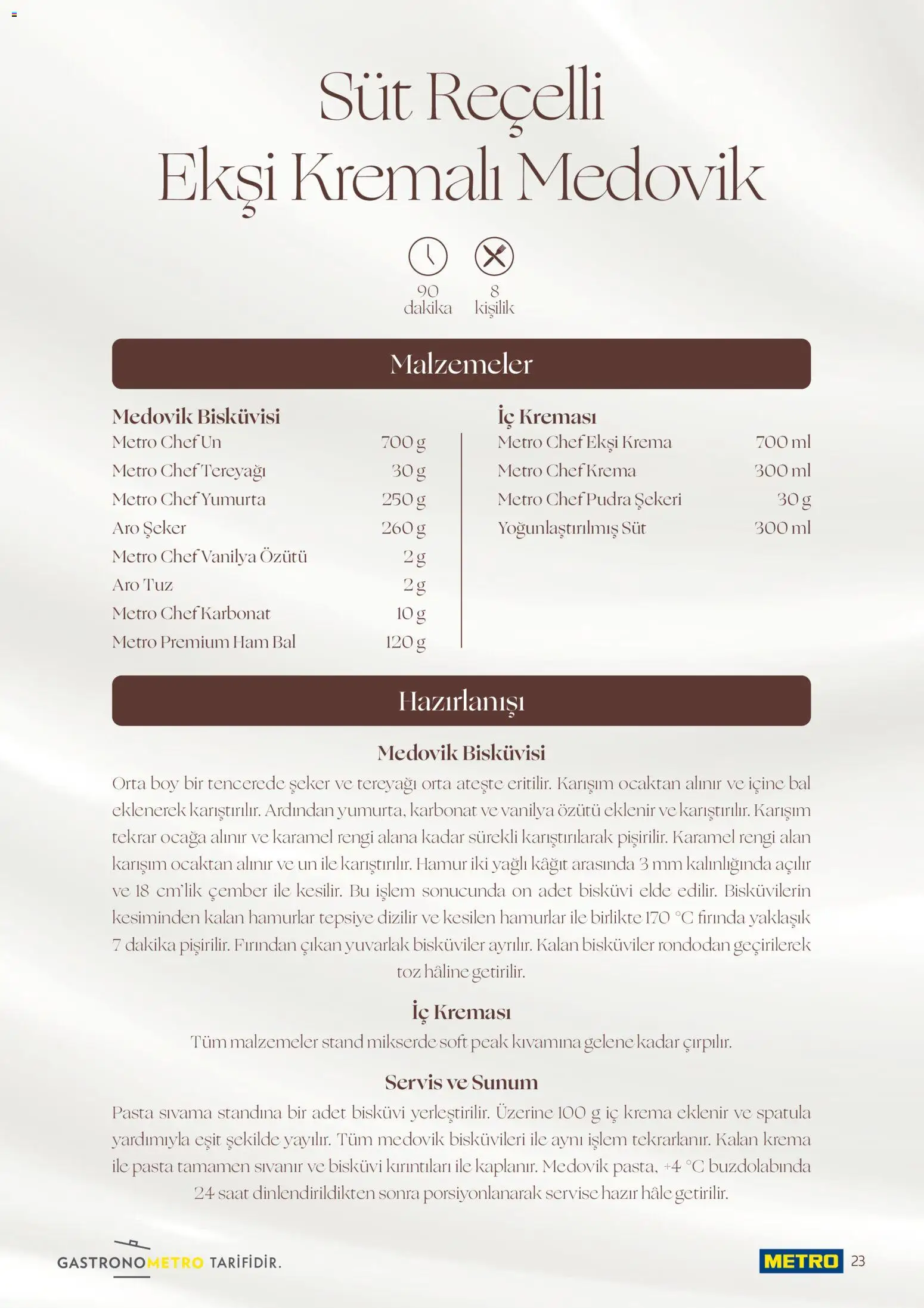 Metro - Pastacılık Kataloğu - 06.04.2026 tarihinden itibaren geçerlidir | Sayfa: 23 | Ürünler: Tereyağı, Yumurta, Ekşi krema, Şeker