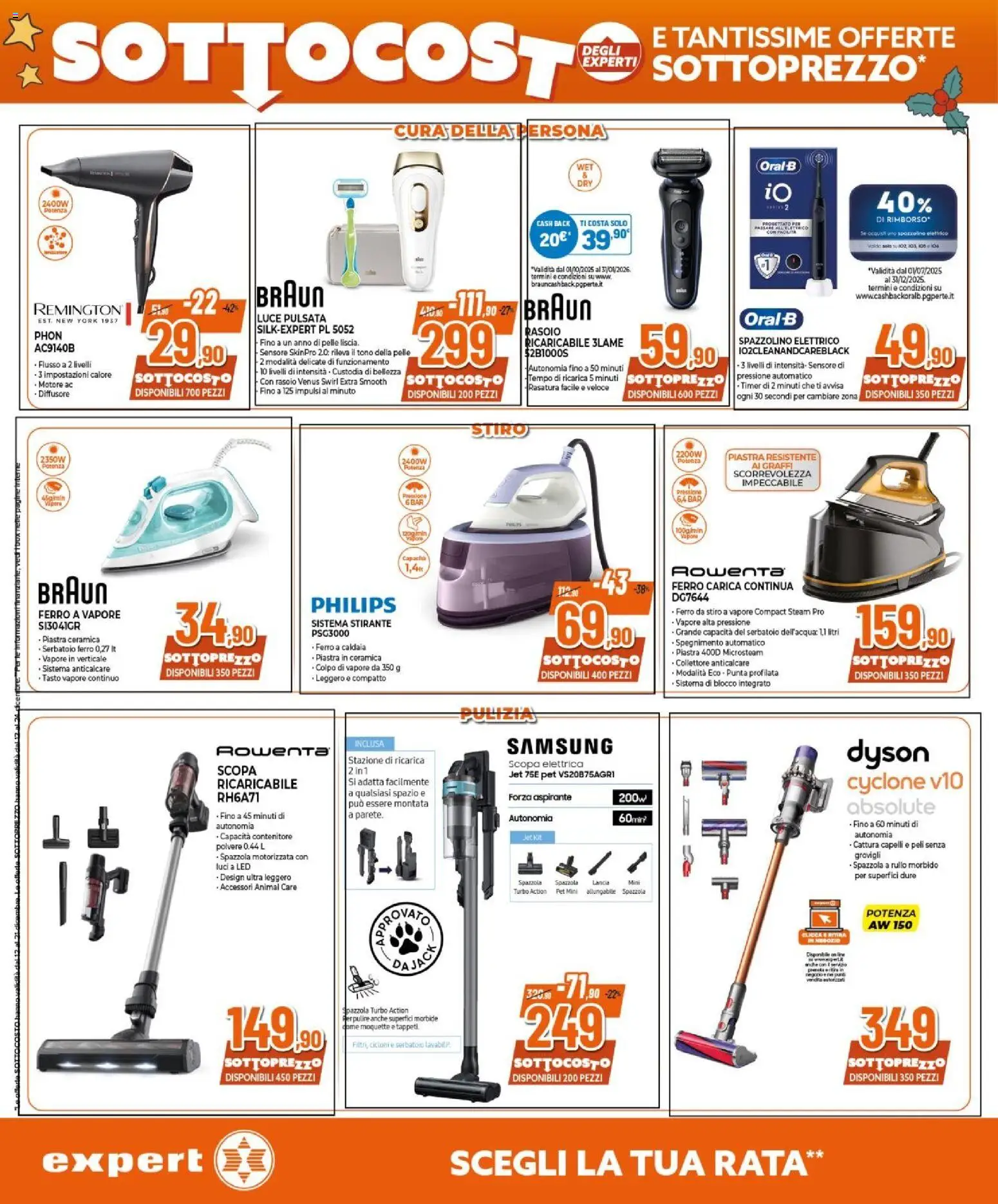 Volantino Expert del 12.12.2025 | Pagina: 28 | Prodotti: Rullo, Spazzolino, Anticalcare, Ferro da stiro