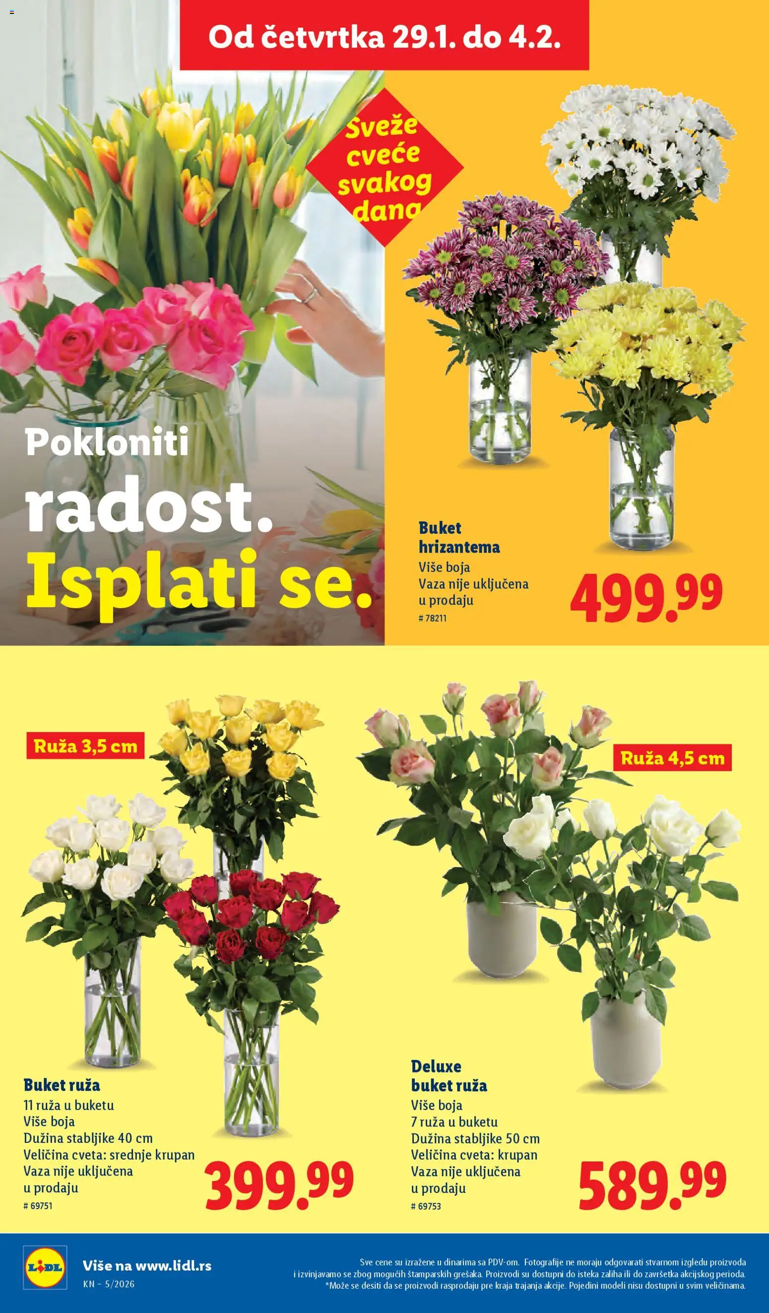 Lidl katalog - važi od 29.01.2026 | Strana: 44 | Proizvode: Vaza, Hrizantema, Cvece