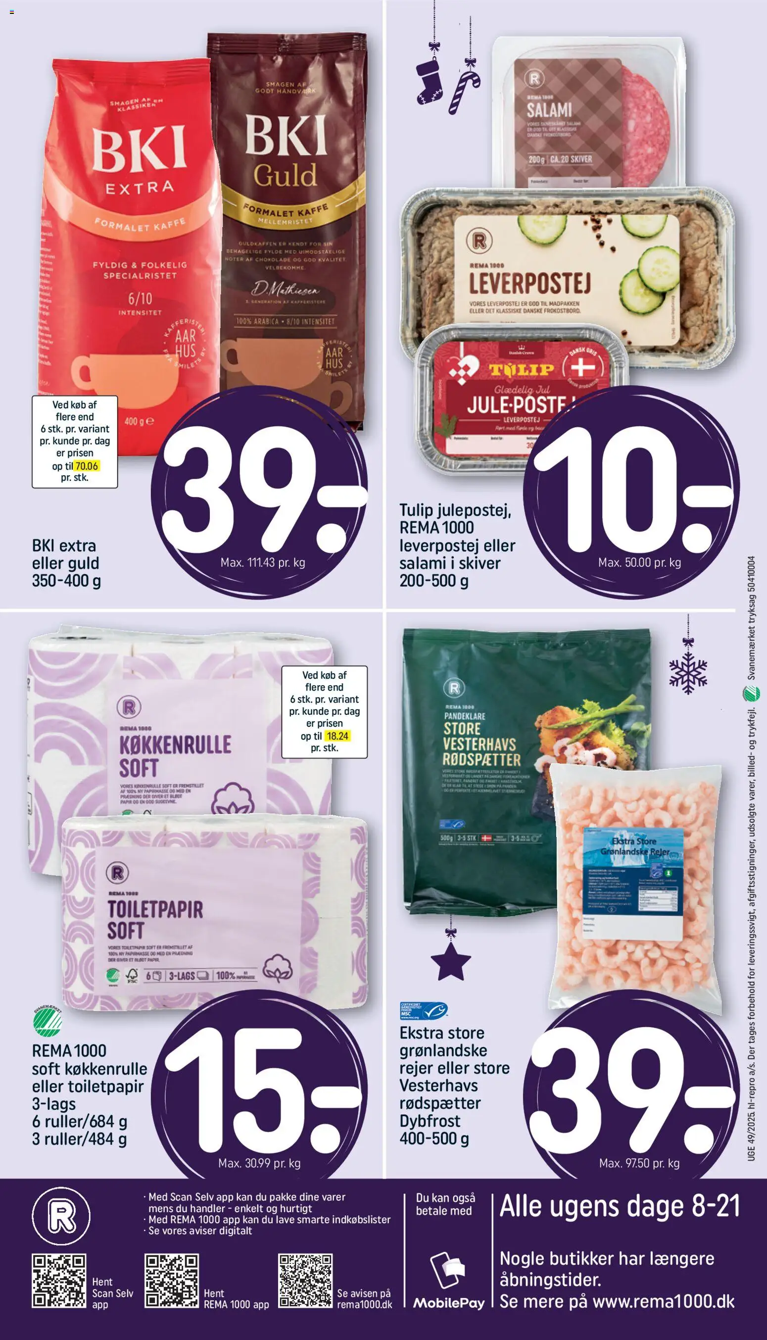 Rema 1000 tilbudsavis – gyldig fra 30.11.2025 | Side: 24 | Produkter: Kaffe, Salami, Leverpostej, Rejer