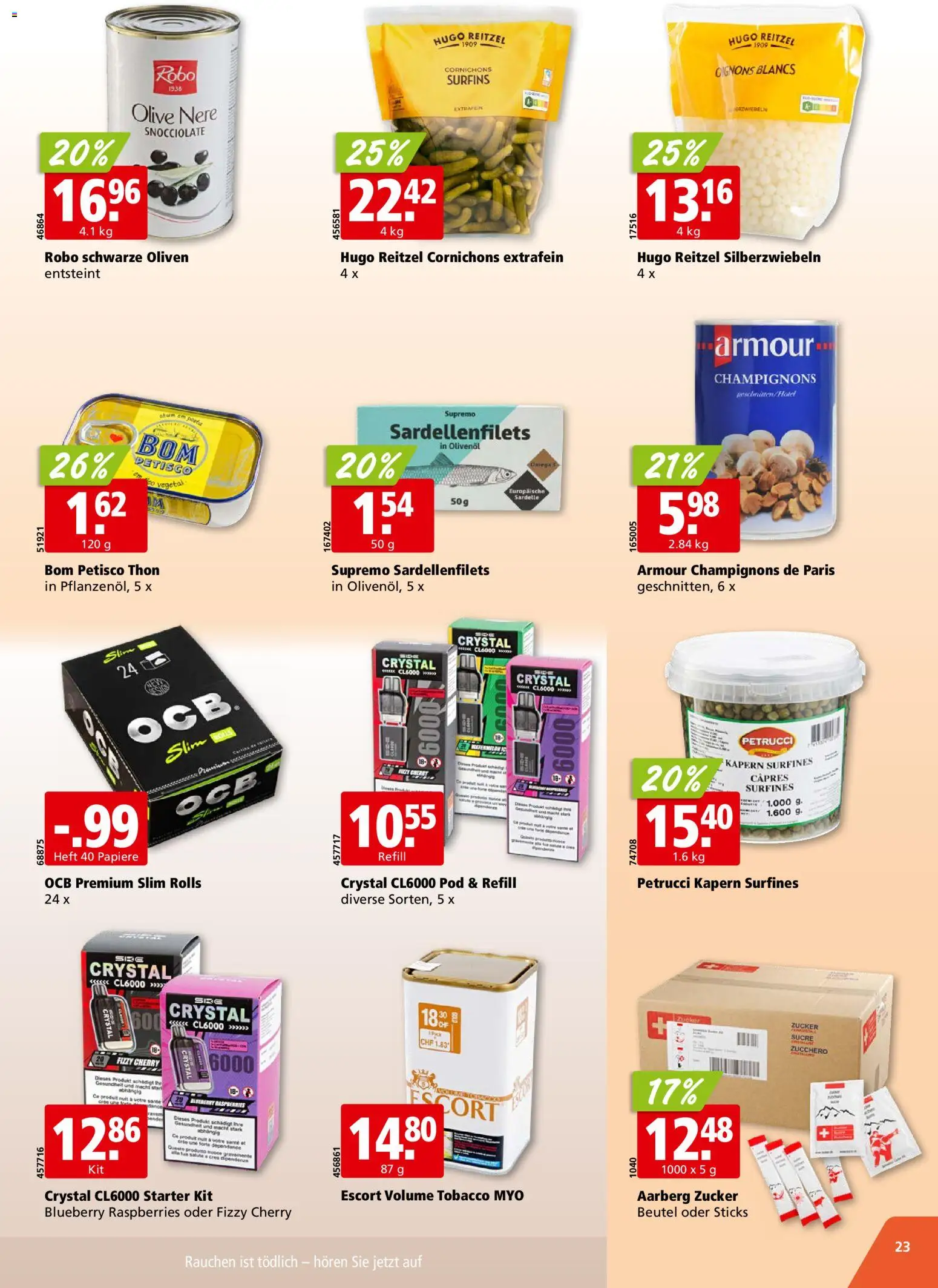 Aligro Aktionen – gültig ab 12.01.2026 | Seite: 23 | Produkte: Champignons, Schal, Zucker