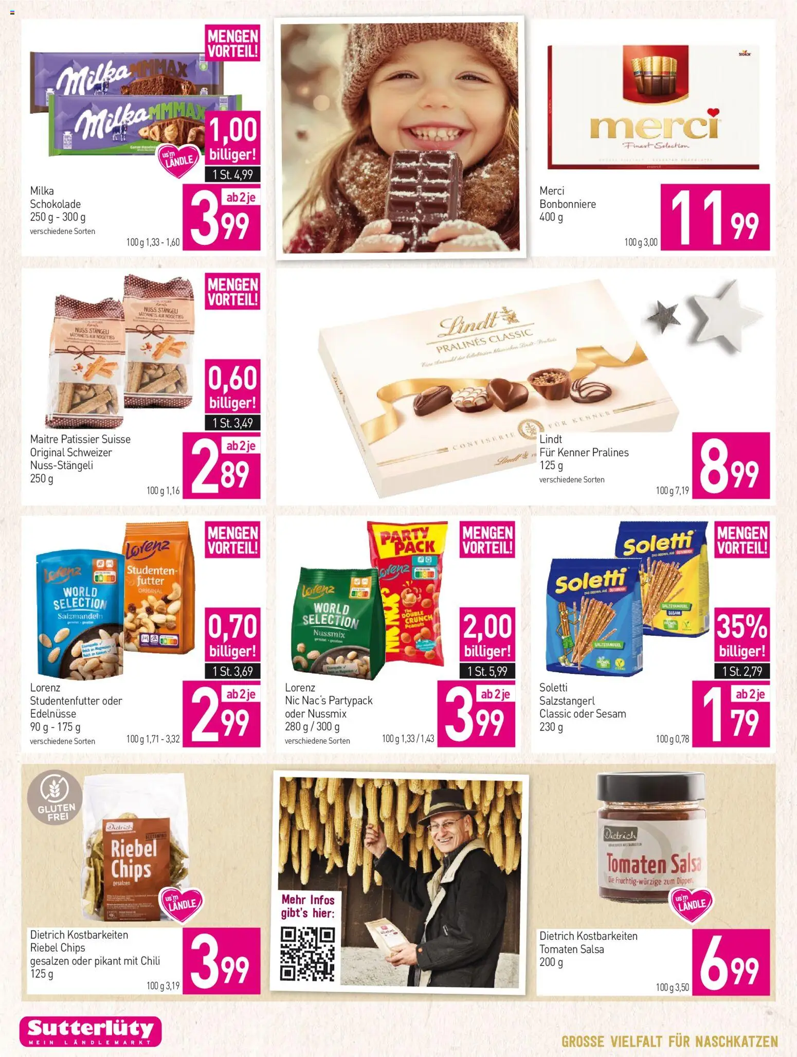 Sutterlüty Flugblatt gültig ab 11.12.2025 | Seite: 22 | Produkte: Chips, Chili, Schokolade, Tomaten