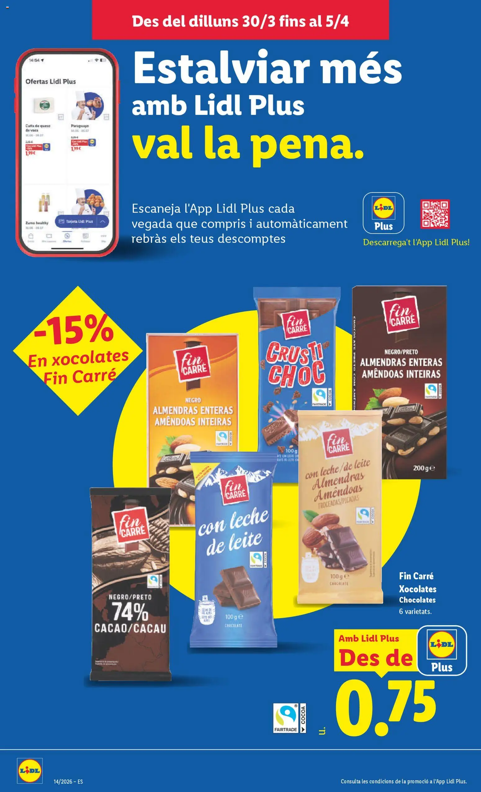 Lidl folleto │ válido desde el 30.03.2026 | Página: 22 | Productos: Leche, Queso, Chocolate, Ροζ πιπέρι