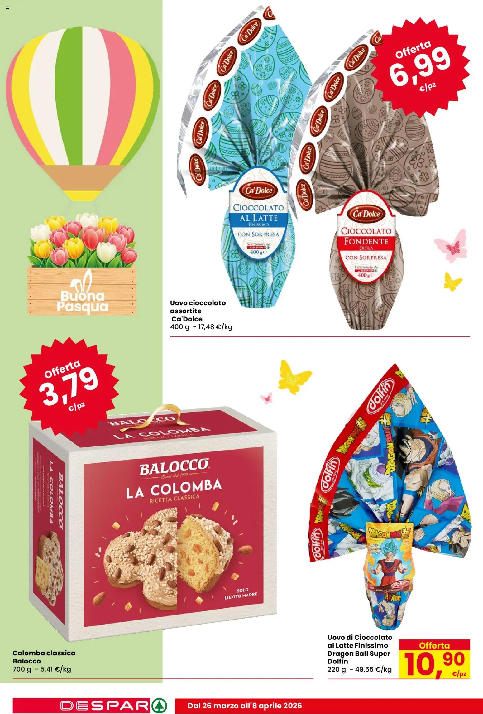 Volantino Despar del 26.03.2026 | Pagina: 2 | Prodotti: Cioccolato, Latte