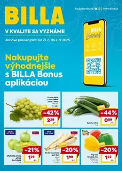 Billa Bonus - náhľad platný od 27.08.2025