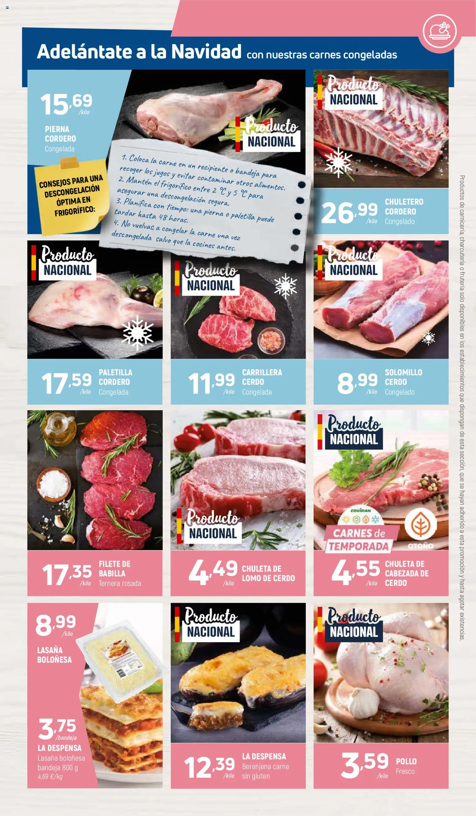 Coviran - Avila │ válido desde el 18.11.2025 | Página: 3 | Productos: Φίλτρο καφέ, Lasaña, Filete, Bandeja