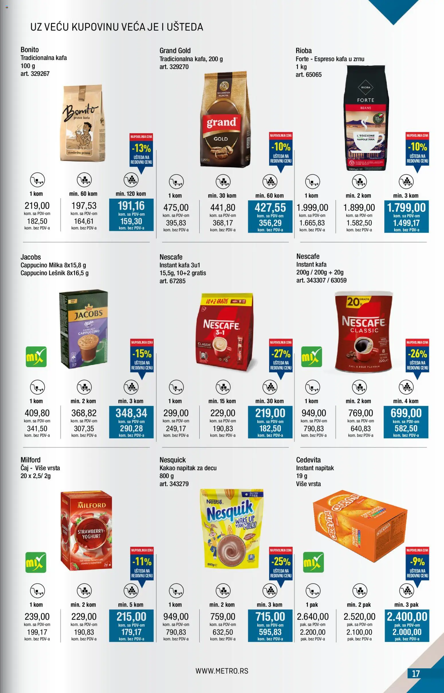 Metro katalog - važi od 01.11.2025 | Strana: 17 | Proizvode: Milka, Lešnik, Cedevita, Nescafé