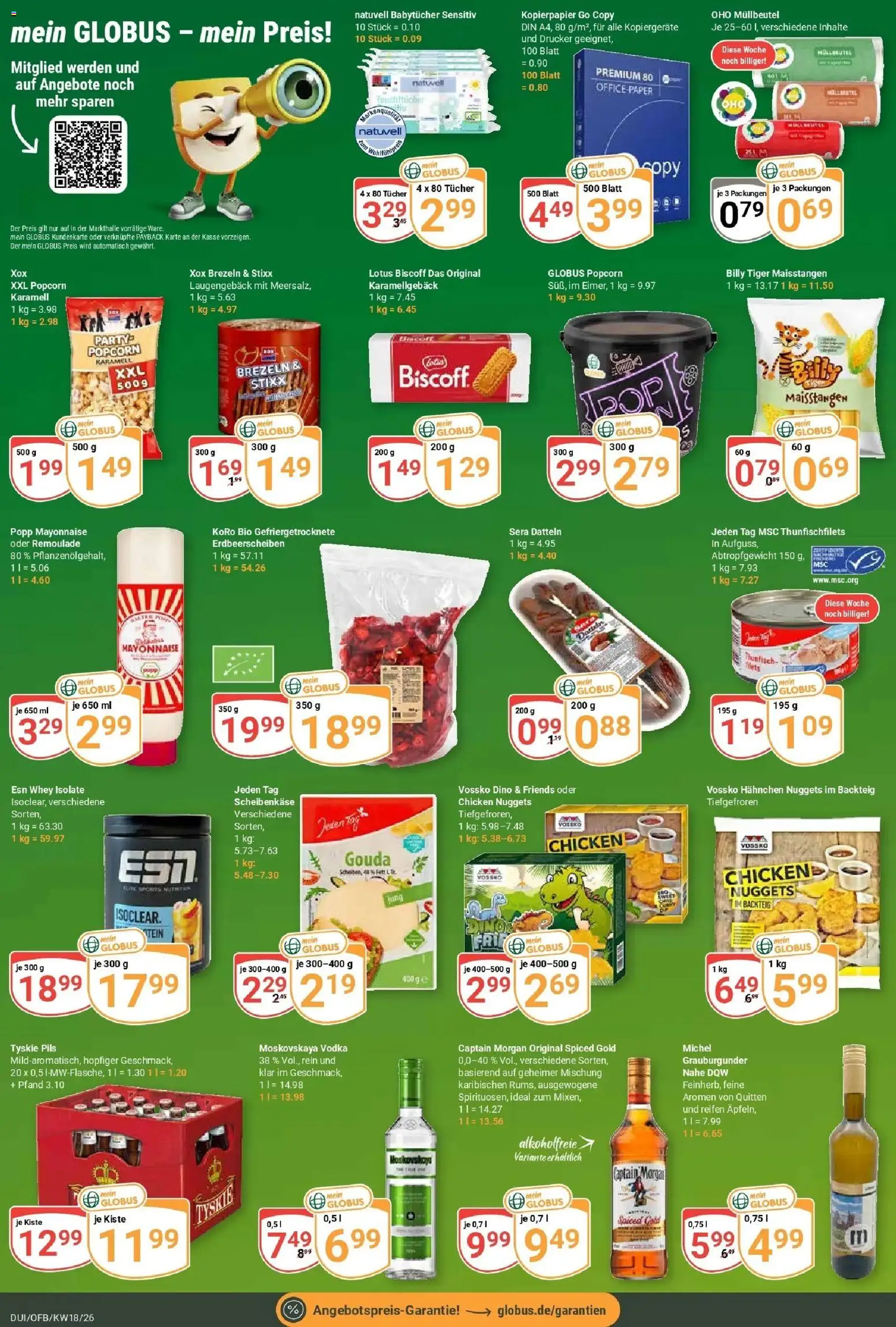 Globus Prospekt Duisburg	 – gültig ab 27.04.2026 | Seite: 4 | Produkte: Thunfisch, Mayonnaise, Captain morgan, Drucker