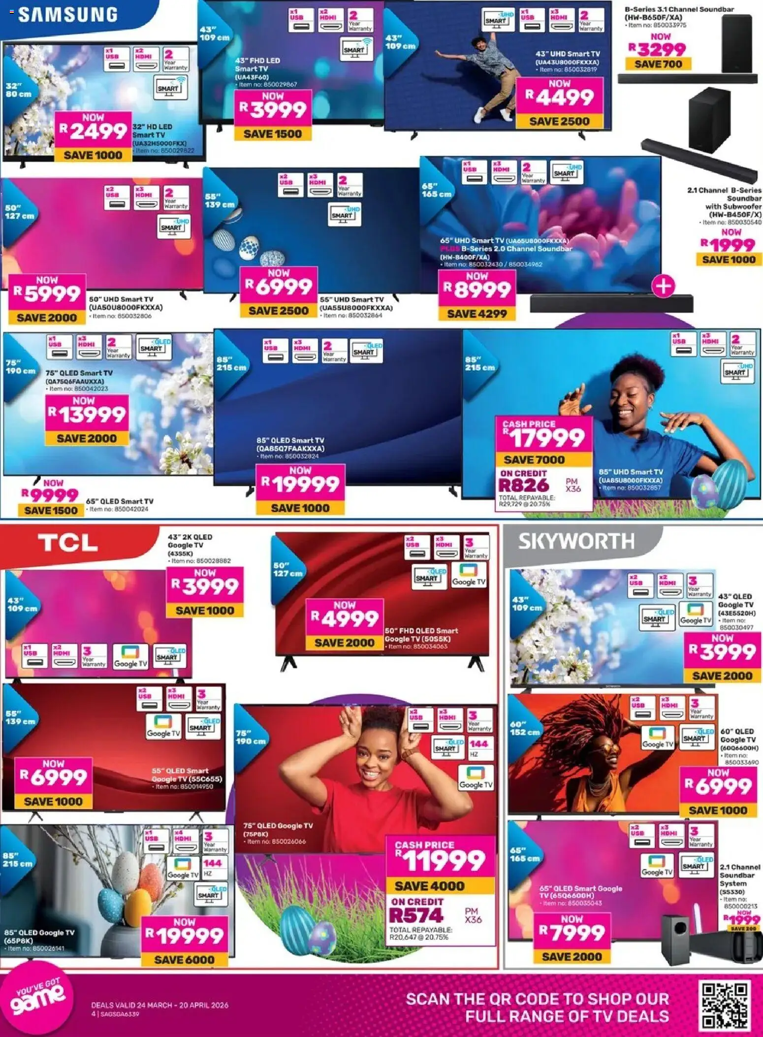 New Game catalogue – valid from 24.03.2026 | Page: 4 | Products: TV, Soundbar, Subwoofer