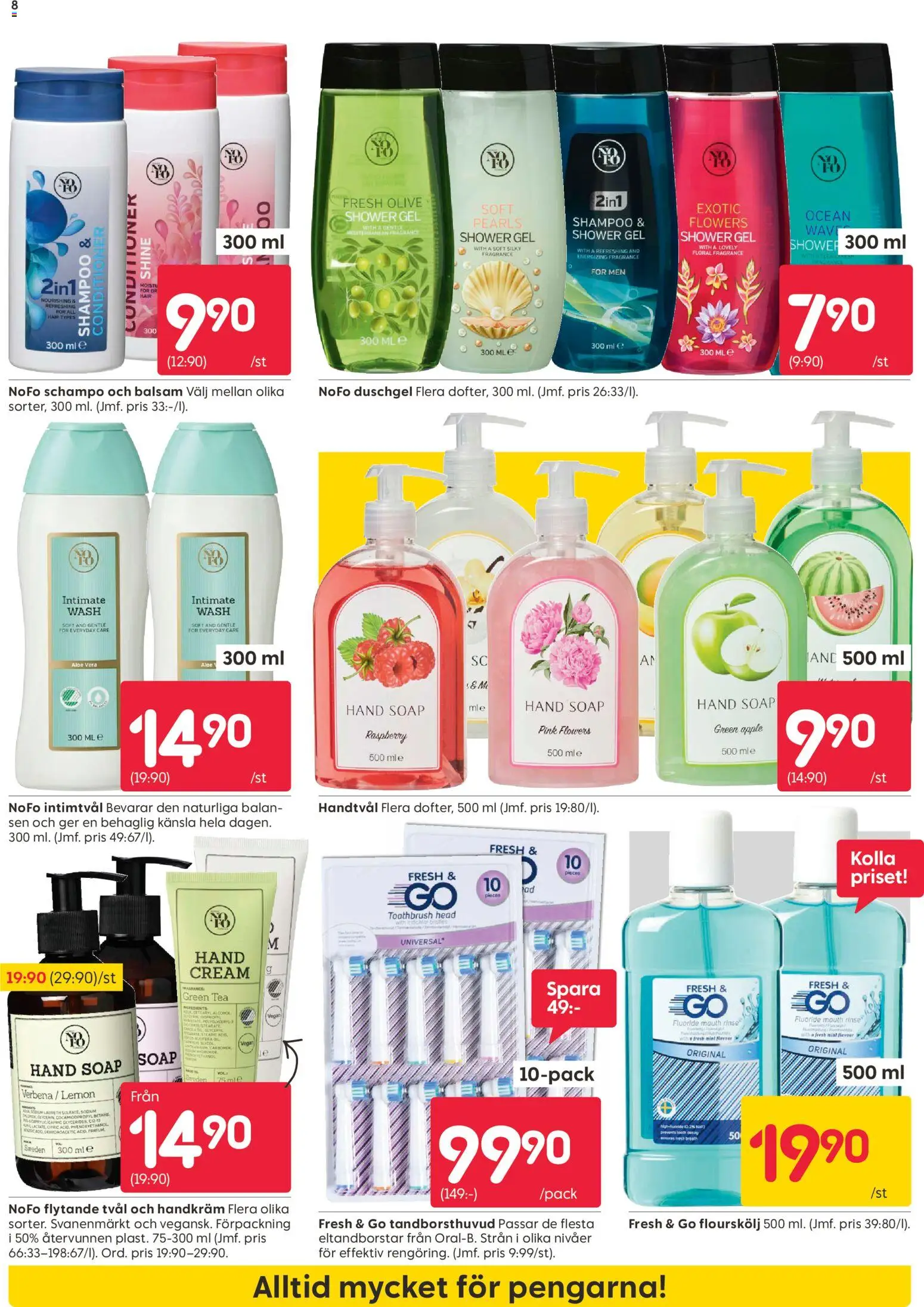 Rusta reklamblad aktuell från 16.02.2026 | Sida: 8 | Produkter: Schampo, Handkräm, Tvål, Äpple