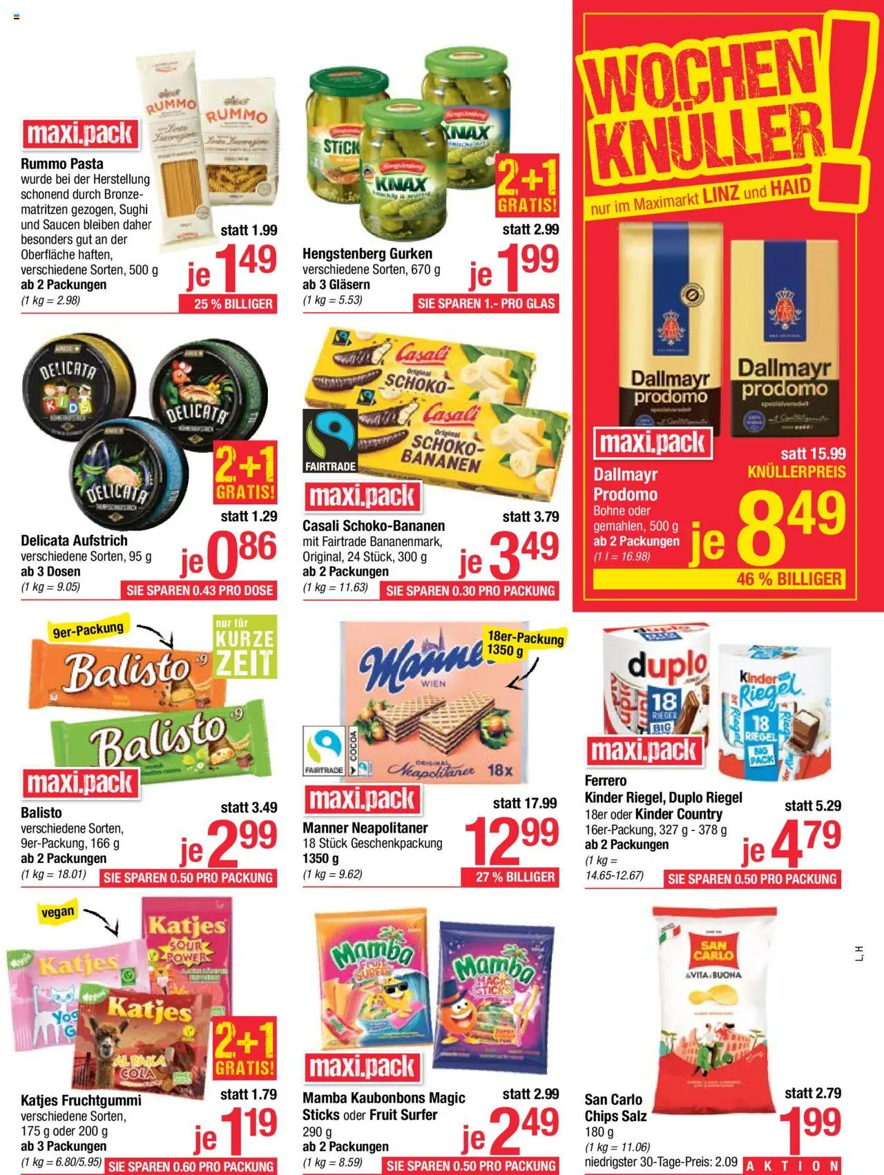 Maximarkt Flugblatt gültig ab 13.10.2025 | Seite: 13 | Produkte: Pasta, Chips, Gurken, Salz