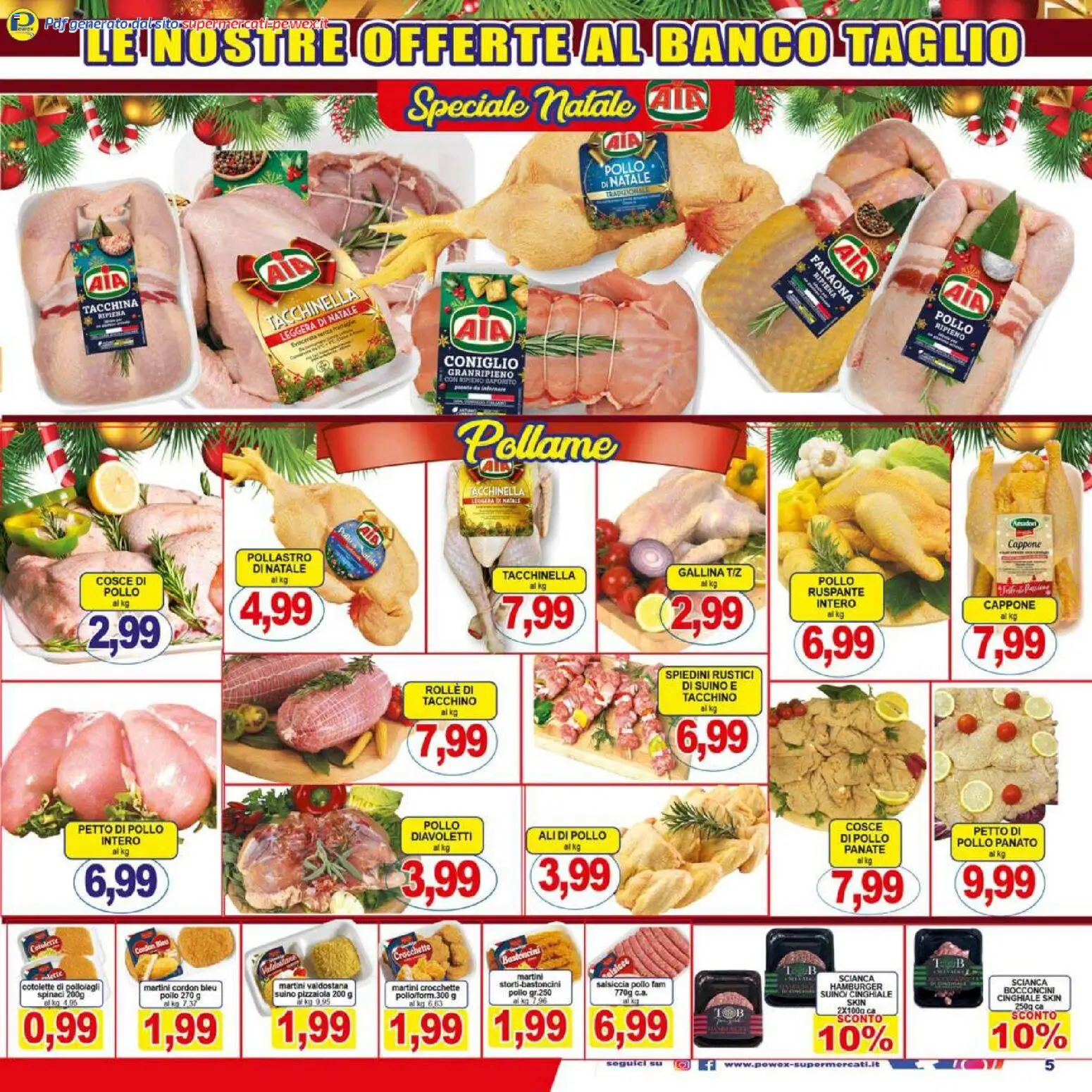 Volantino Pewex del 27.12.2025 | Pagina: 5 | Prodotti: Pollo, Salsiccia, Crocchette, Rustici