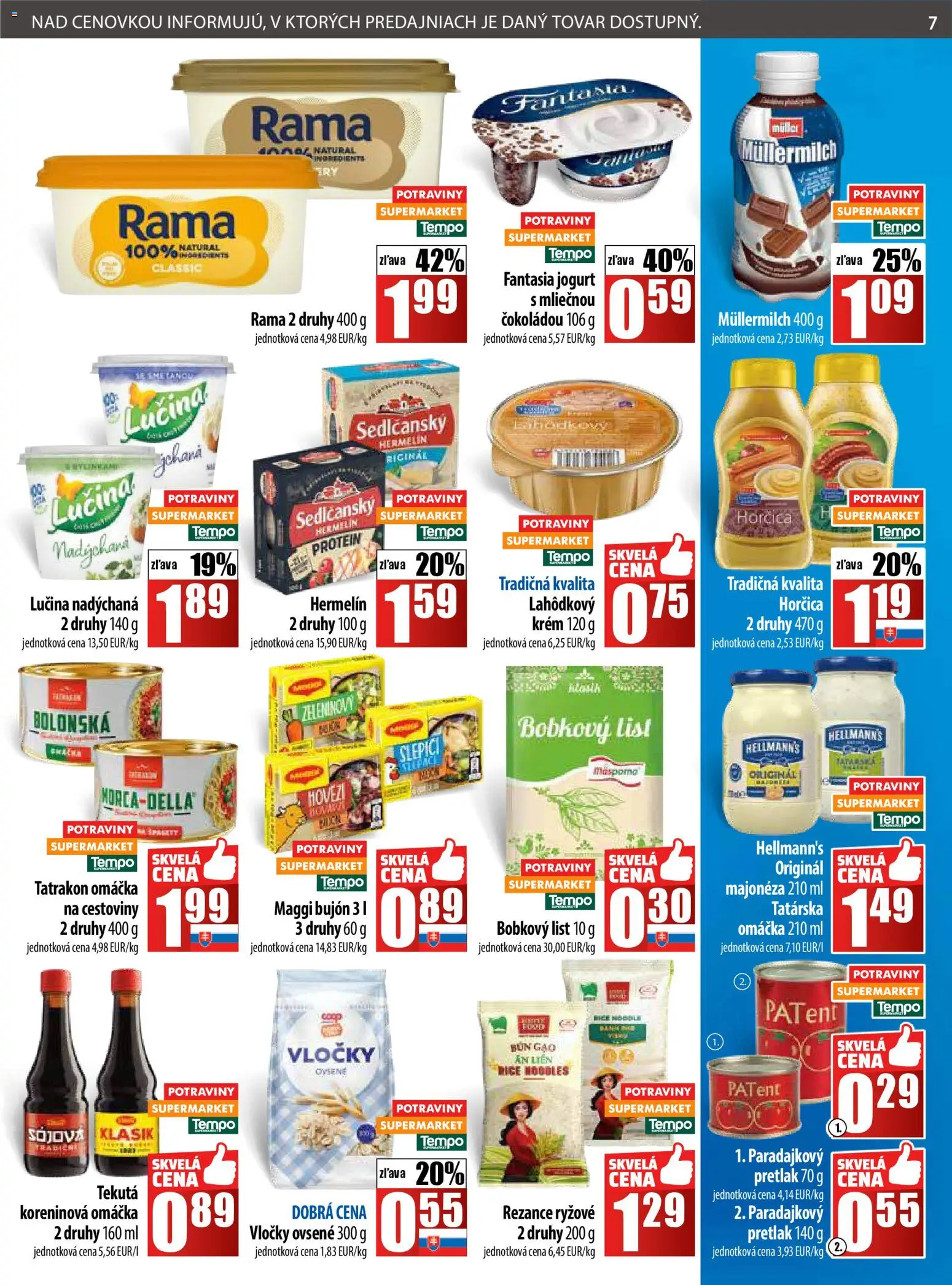 Nové COOP Jednota akcie – leták je platný od 23.10.2025 | Strana: 7 | Produkty: Cestoviny, Protein, Krém, Rama