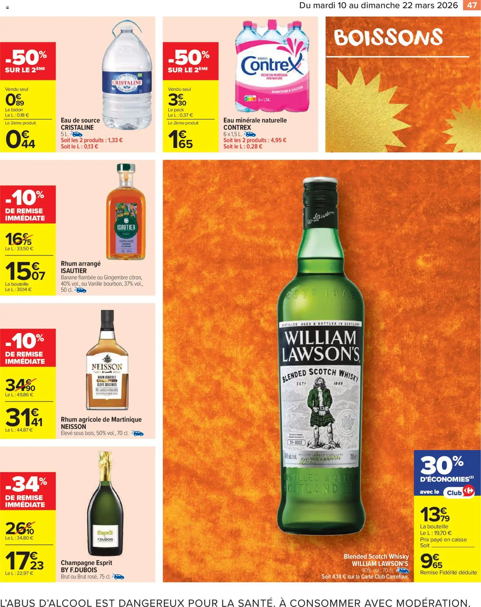 {H1} | Page: 49 | Produits: Whisky, Eau minérale, Eau minerale naturelle Contrex, Contrex