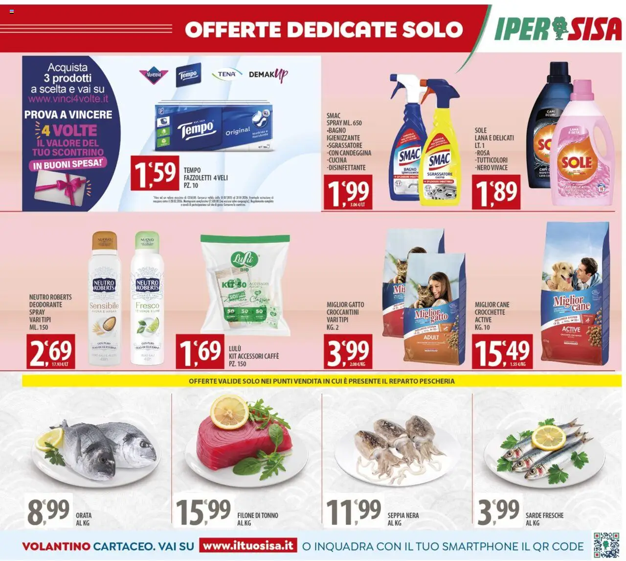 Volantino SISA del 03.10.2025 | Pagina: 15 | Prodotti: Caffè, Candeggina, Sgrassatore, Tonno