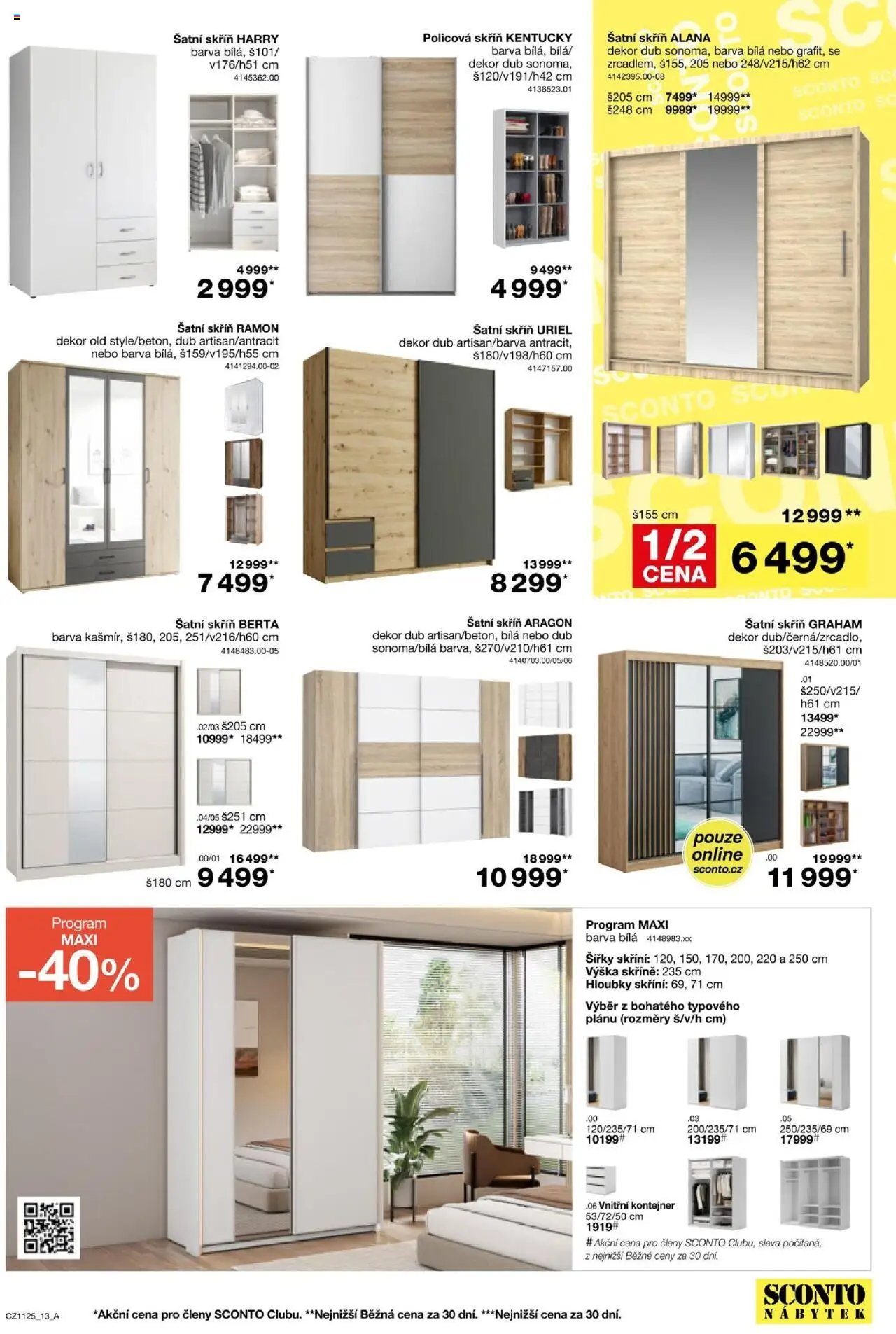 Sconto nábytek leták od 27.08.2025 | Strana: 13 | Produkty: Skříně, Nábytek, Šatní skříň, Skříň