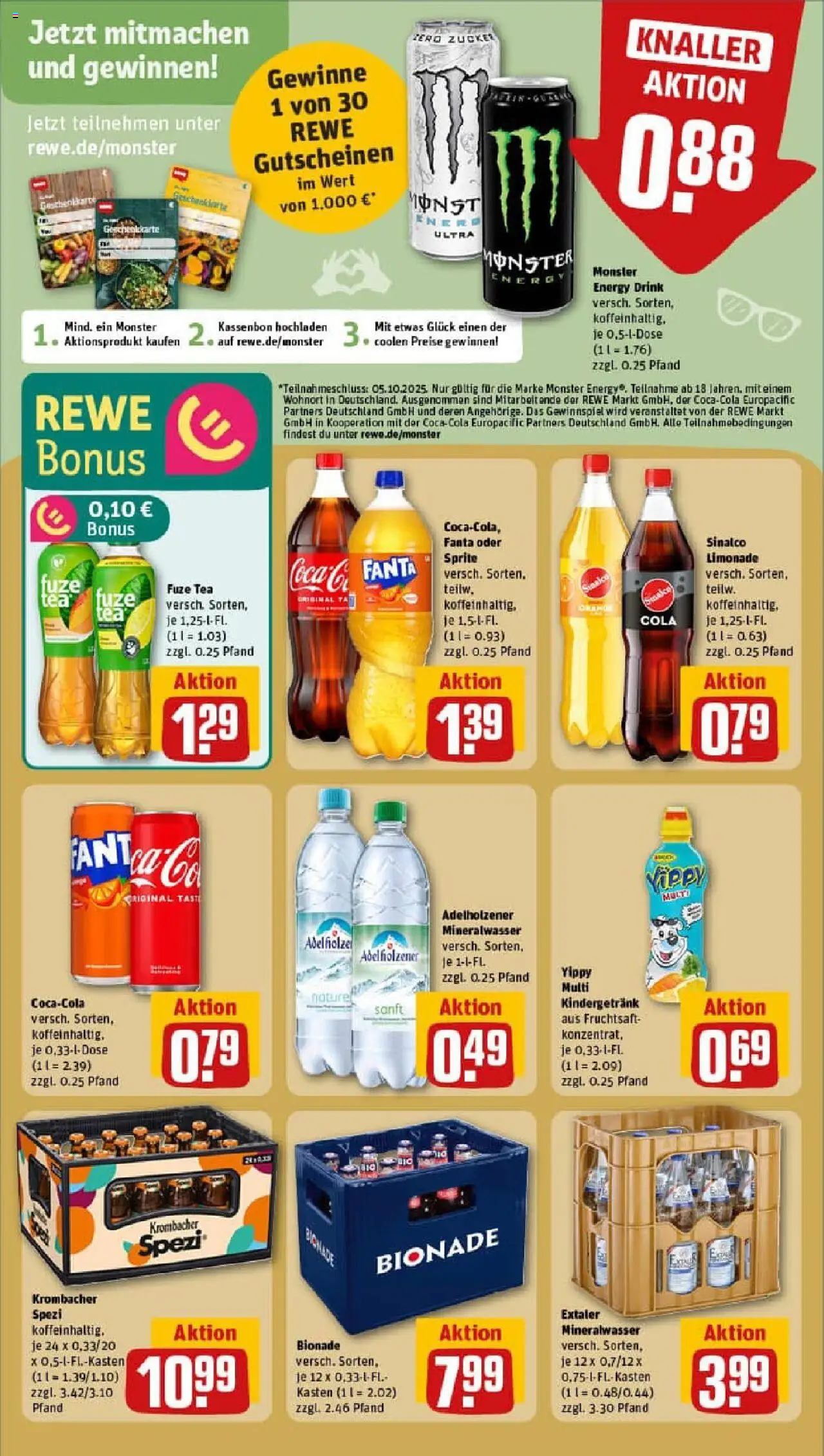 Rewe prospekt Warburg	 – gültig ab 21.09.2025 | Seite: 20 | Produkte: Limonade, Monster, Krombacher, Fruchtsaft