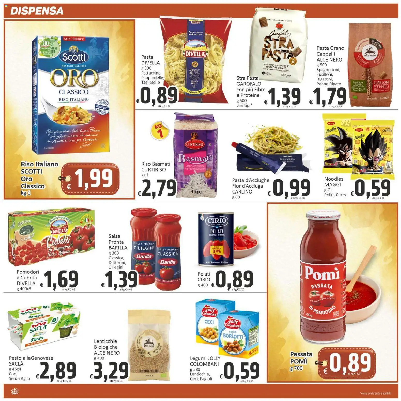 Volantino Paghi Poco del 03.03.2026 | Pagina: 12 | Prodotti: Tagliatelle, Salsa, Pasta, Penne
