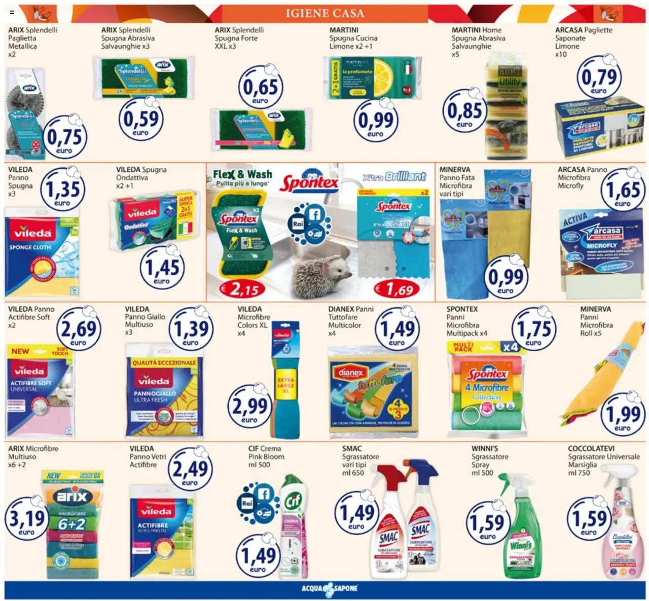 Volantino Acqua e Sapone del 25.08.2025 | Pagina: 15 | Prodotti: Spugna, Crema, Sapone, Panno microfibra