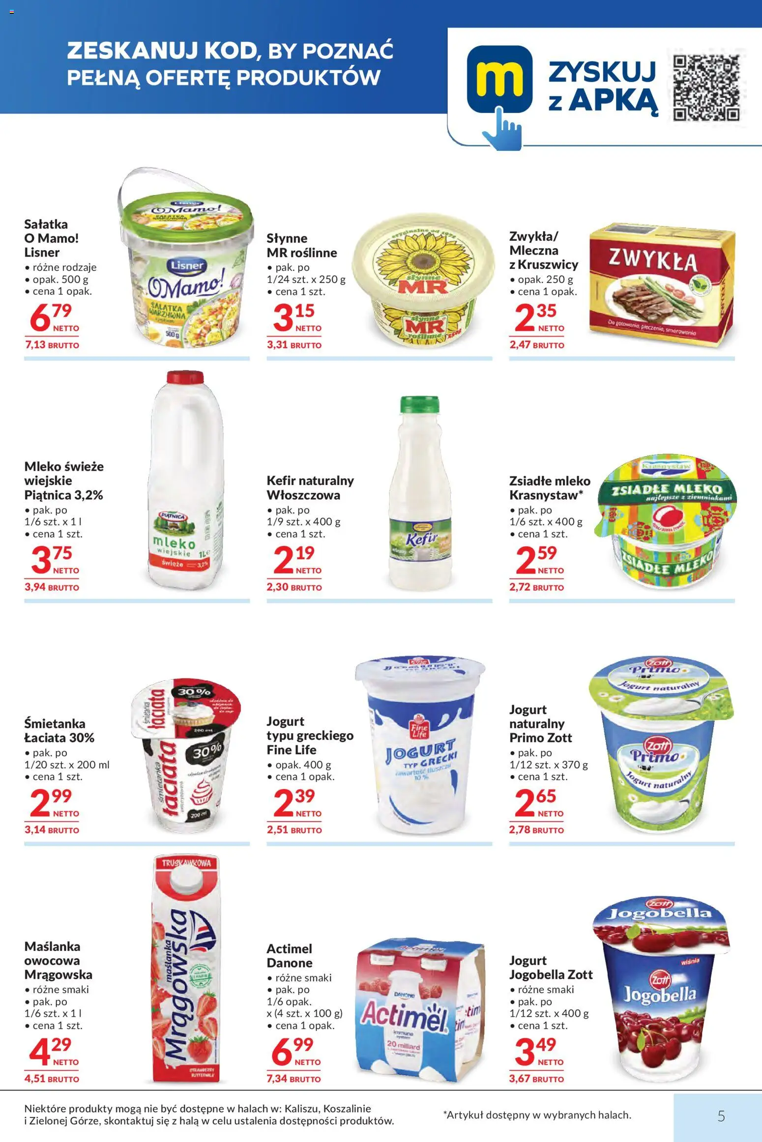 Makro gazetka od 28.04.2026 | Strona: 5 | Produkty: Maślanka, Jogurt naturalny, Mleko, Sałatka