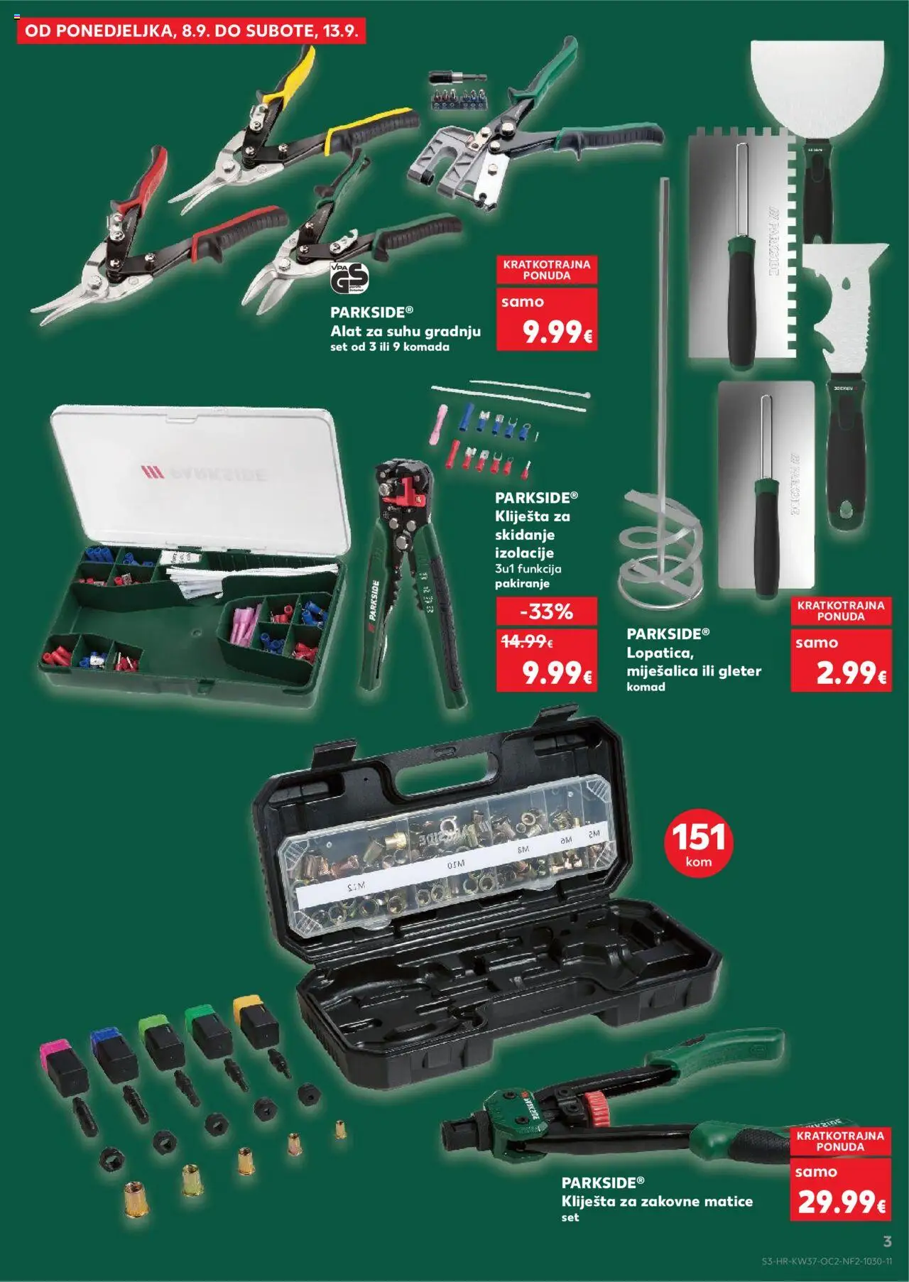 Kaufland katalog | vrijedi od 10.09.2025 | Stranica: 3 | Proizvodi: Alat, Kliješta, Parkside