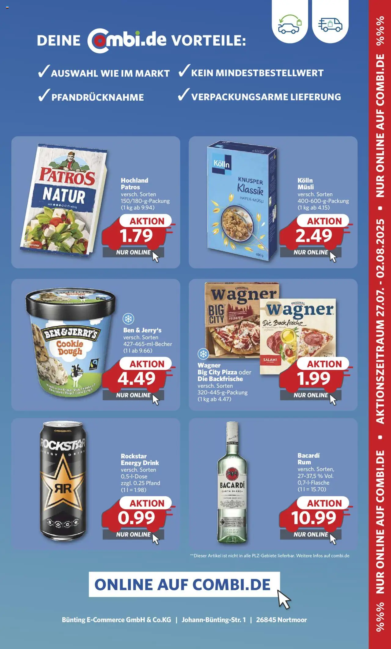 Comnbi Online Einkaufen - gültig ab dem 27.07.2025 | Seite: 2 | Produkte: Musli, Bacardi, Rockstar, Salami