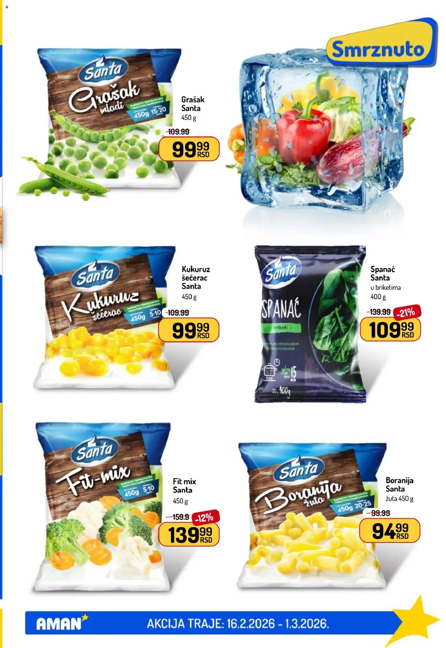 Aman katalog - važi od 16.02.2026 | Strana: 17 | Proizvode: Boranija, Grašak, Kukuruz šećerac, Kukuruz