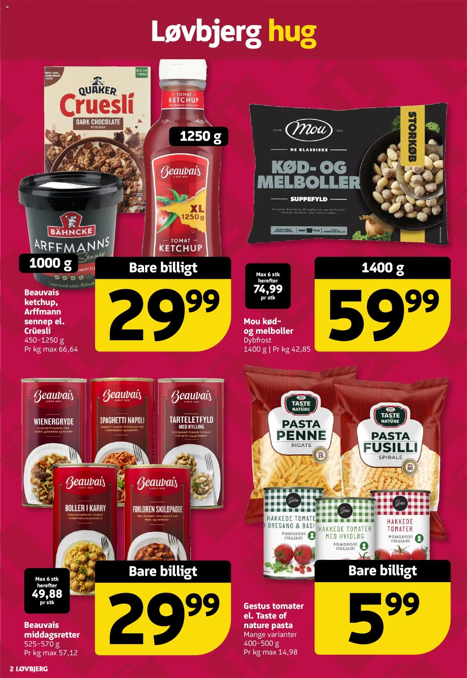 Løvbjerg tilbudsavis – gyldig fra 21.11.2025 | Side: 2 | Produkter: Kyllingekød, Ris, Gulerødder, Hakkede tomater
