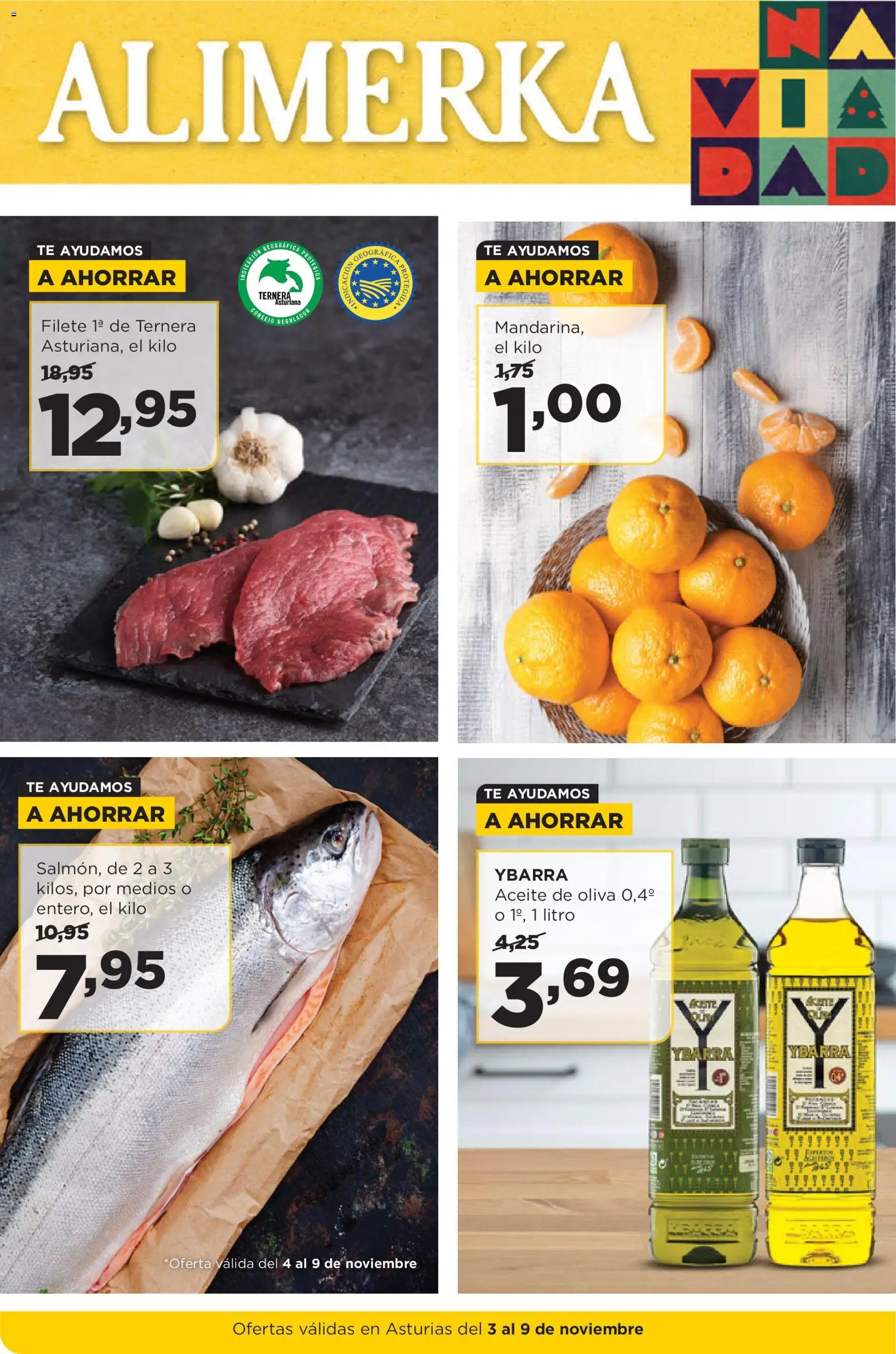Alimerka folleto Asturias │ válido desde el 03.11.2025 | Página: 1 | Productos: Aceite, Té, Aceite de oliva, Filete