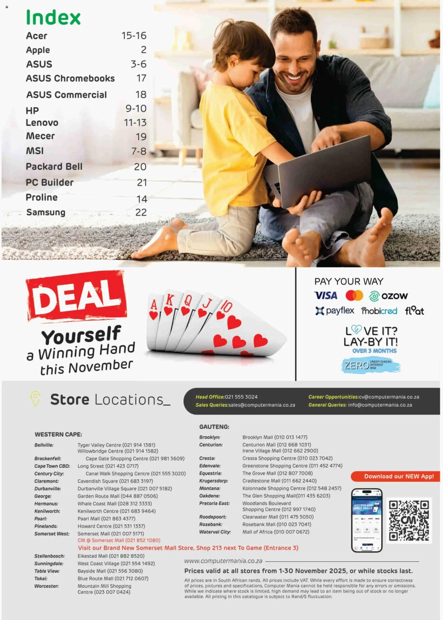 New Computer Mania catalogue – valid from 01.11.2025 | Page: 2 | Products: Computer, Table, Gate, Stock