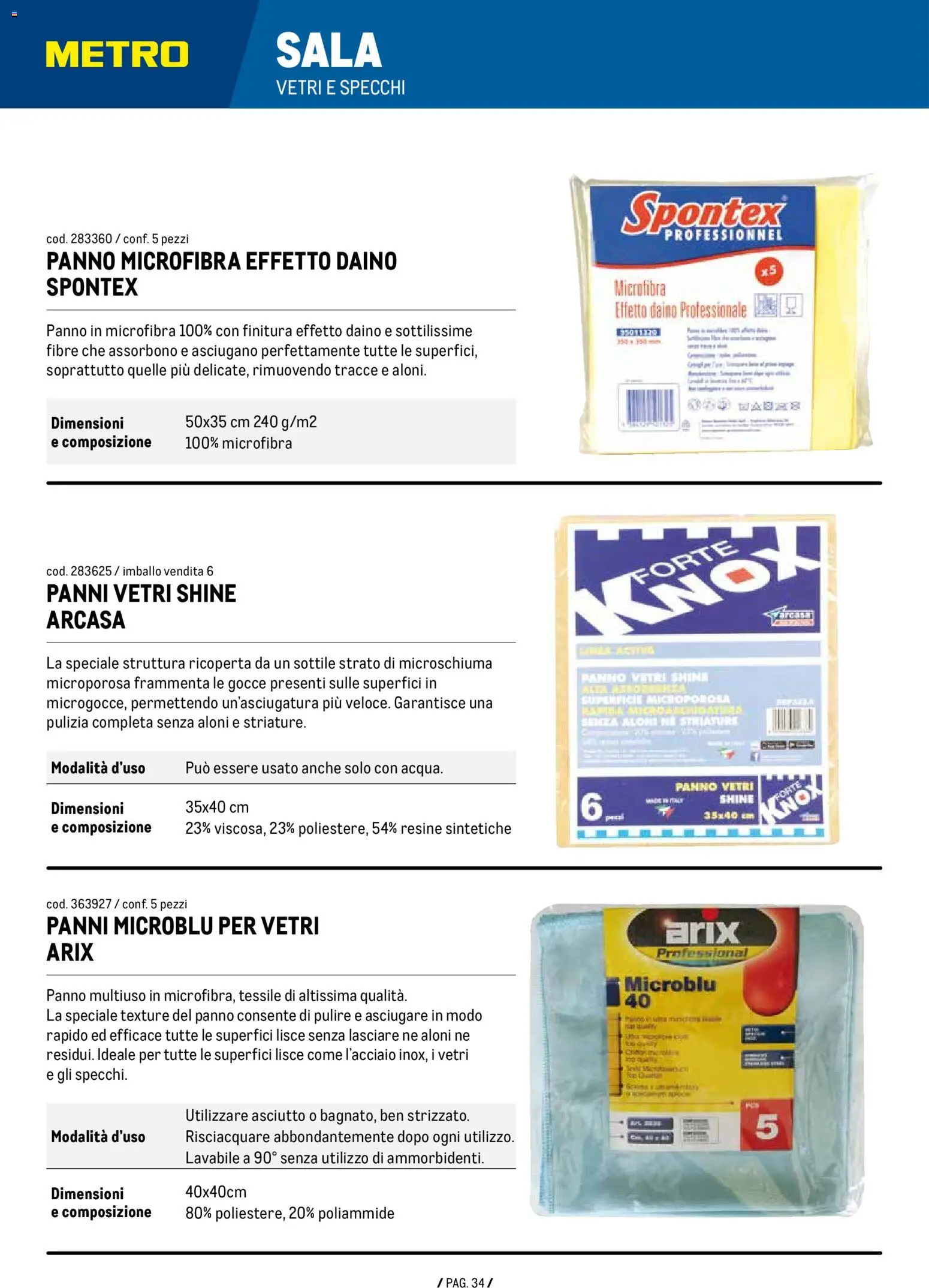 Volantino Metro del 07.01.2026 | Pagina: 34 | Prodotti: Panno microfibra