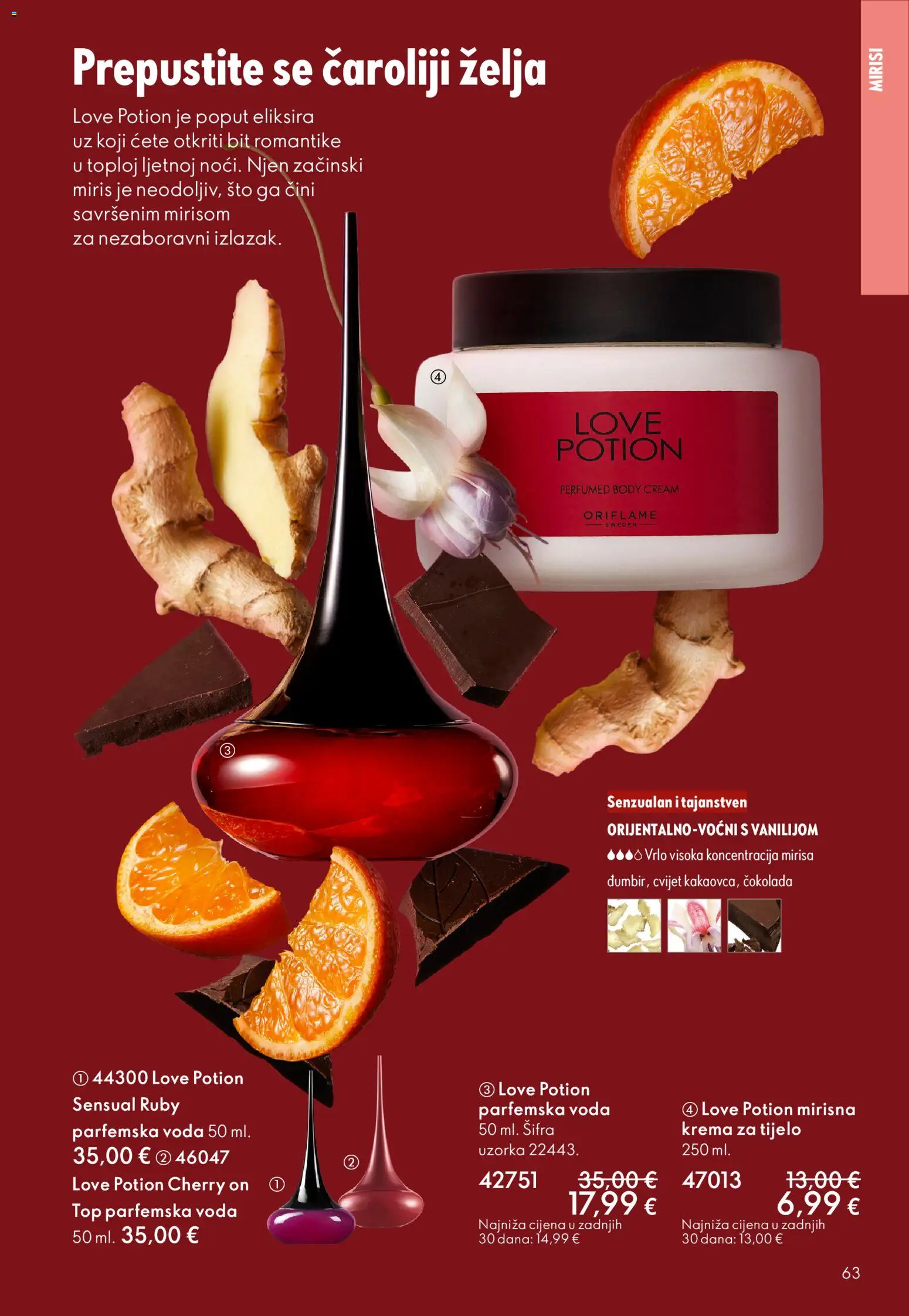 Oriflame katalog | vrijedi od 29.10.2025 | Stranica: 63 | Proizvodi: Miris, Čokolada, Krema za tijelo, Voda
