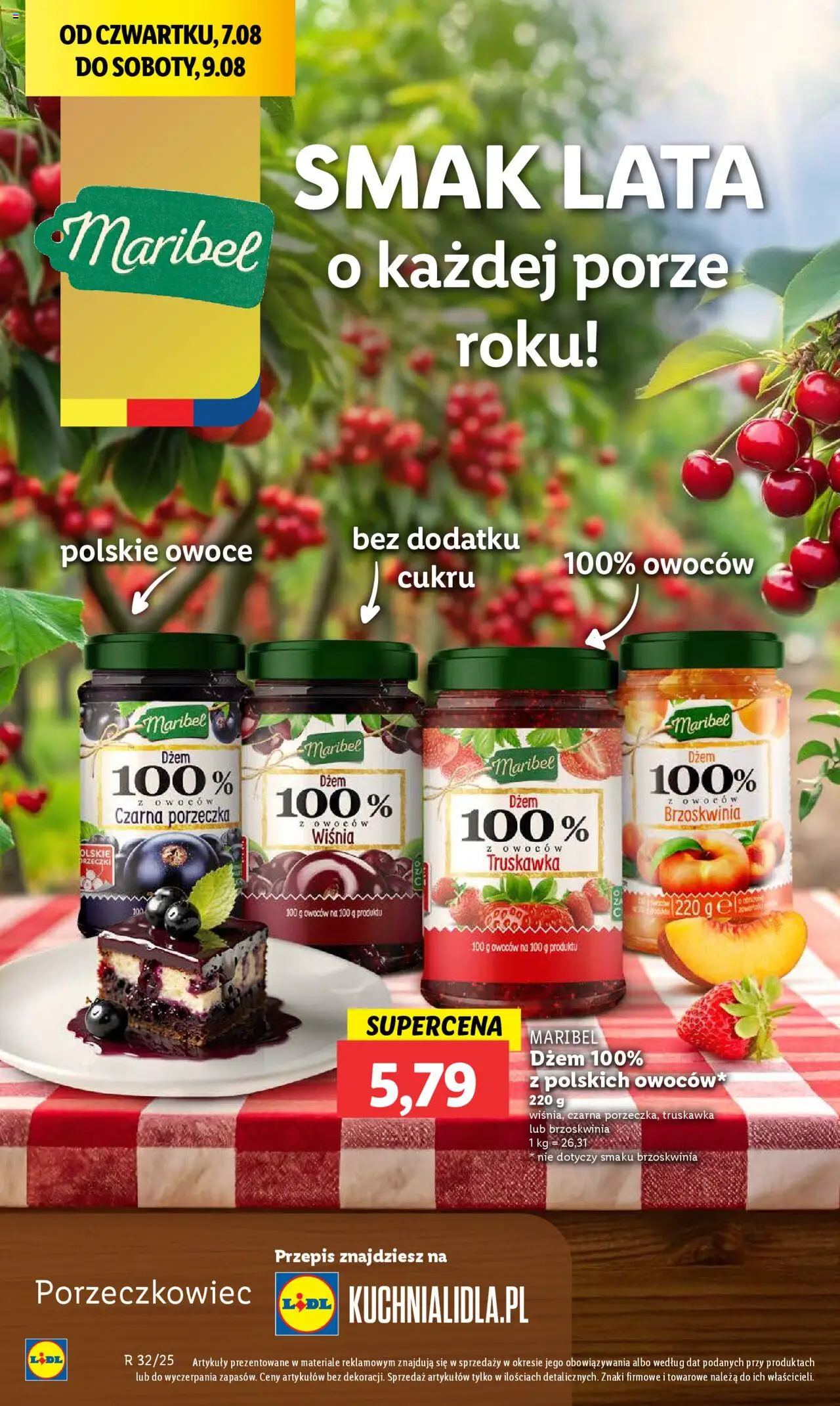 Lidl Gazetka od 07.08.2025 | Strona: 44 | Produkty: Brzoskwinia, Porzeczka, Dżem, Owoce
