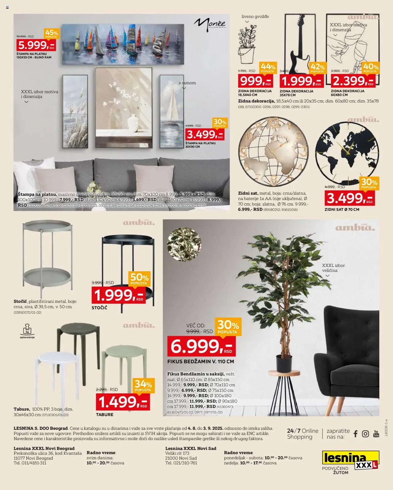 Lesnina XXXL katalog - važi od 04.08.2025 | Strana: 24 | Proizvode: Zidni sat, Tabure, Baterije