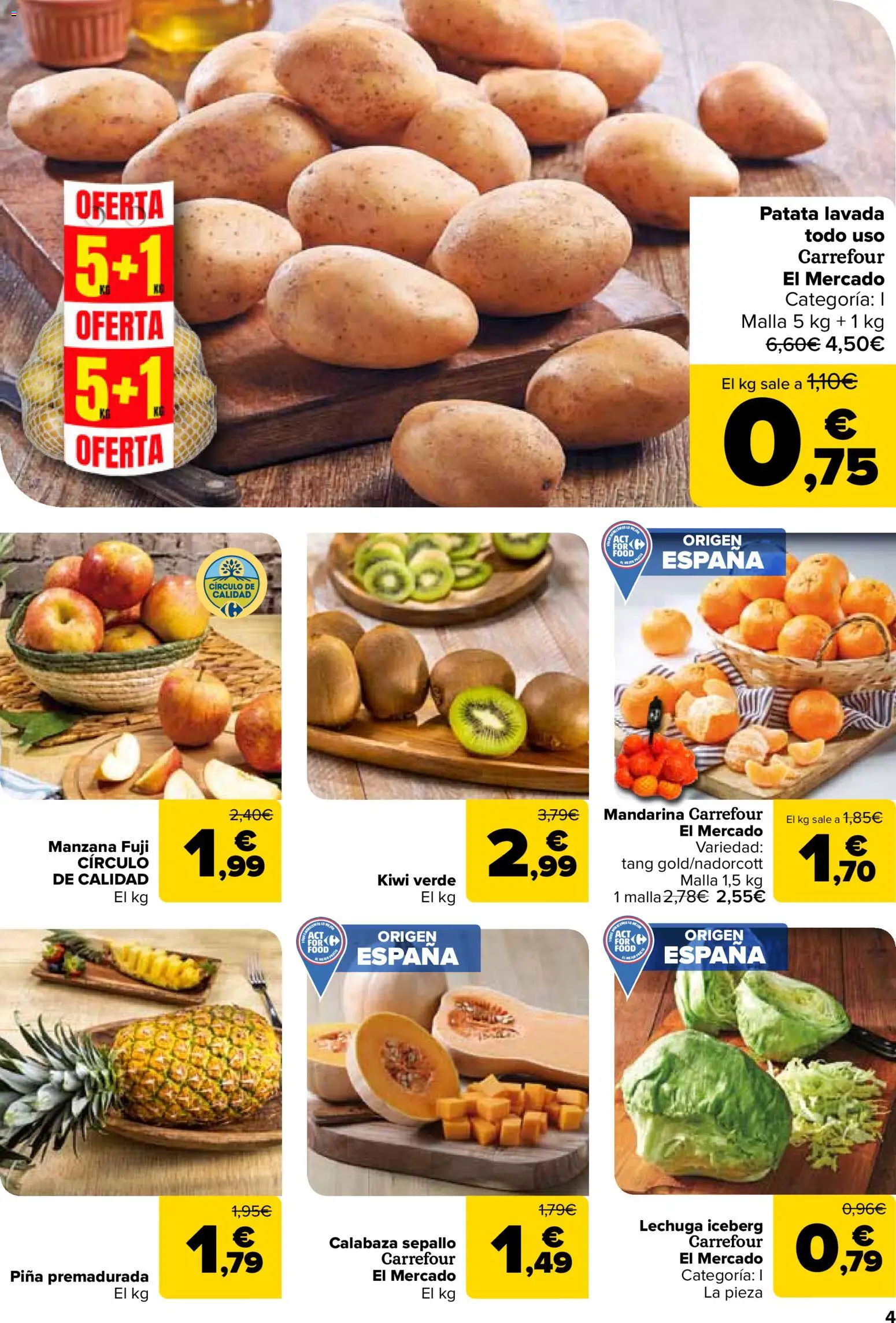 Carrefour folleto │ válido desde el 15.01.2026 | Página: 4 | Productos: Πράσινο τσάι, Piña, Kiwi, Manzana