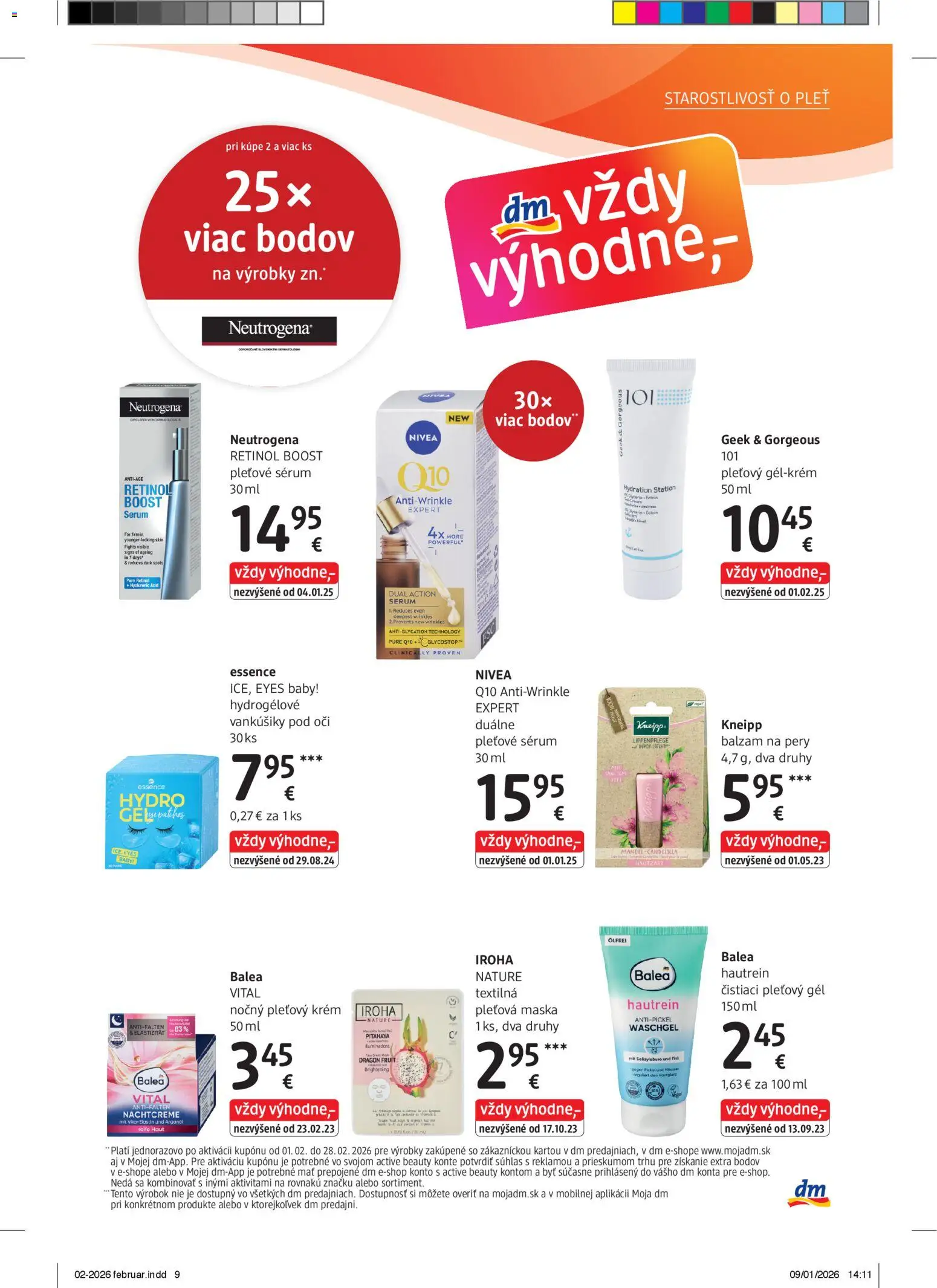 Nové dm drogerie akcie – leták je platný od 01.02.2026 | Strana: 9 | Produkty: Nivea, Maska, Krém