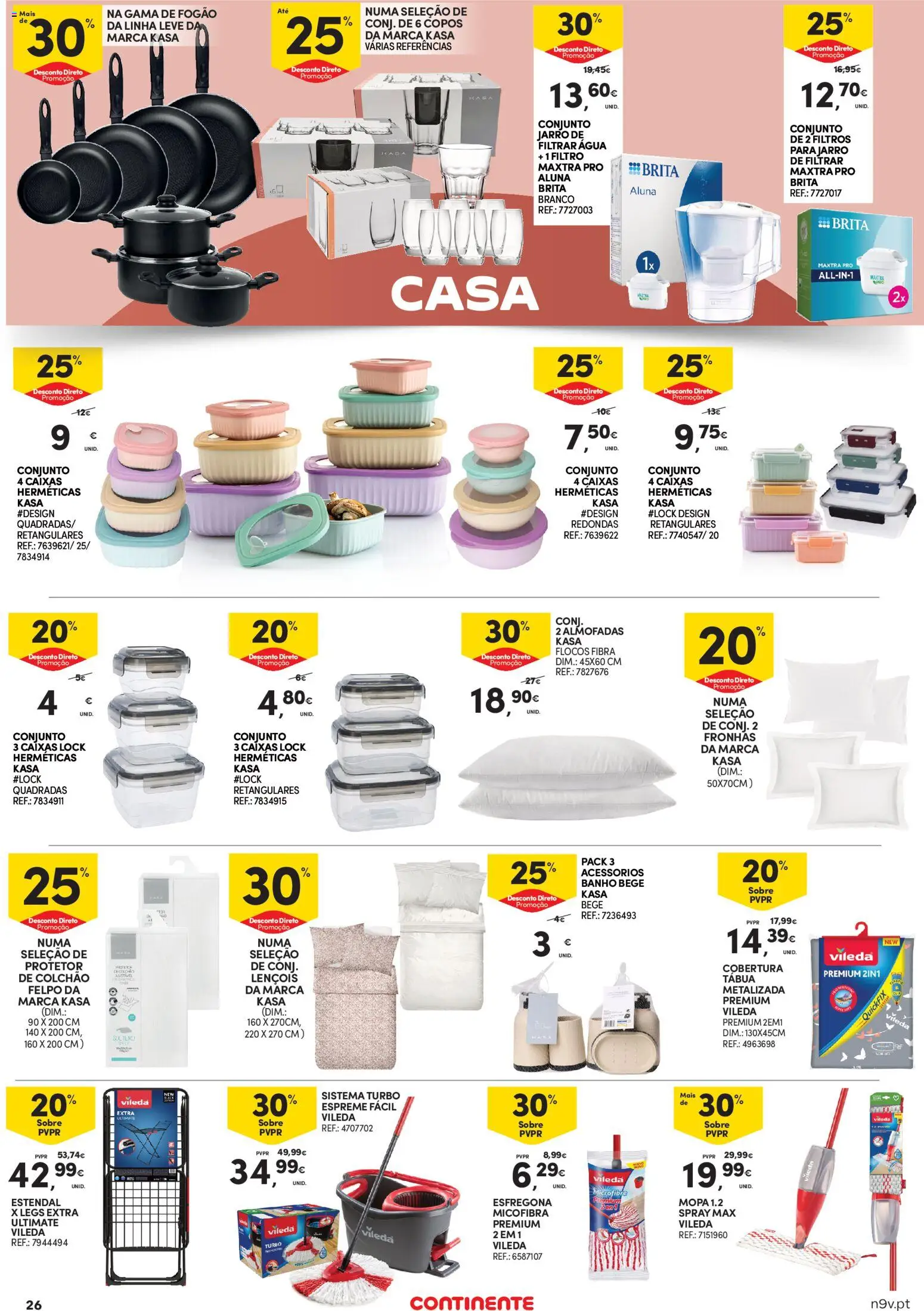 Continente - Açores │ válido de 05.03.2026 | Página: 26 | Produtos: Tábua, Copos, Lençóis, Colchão