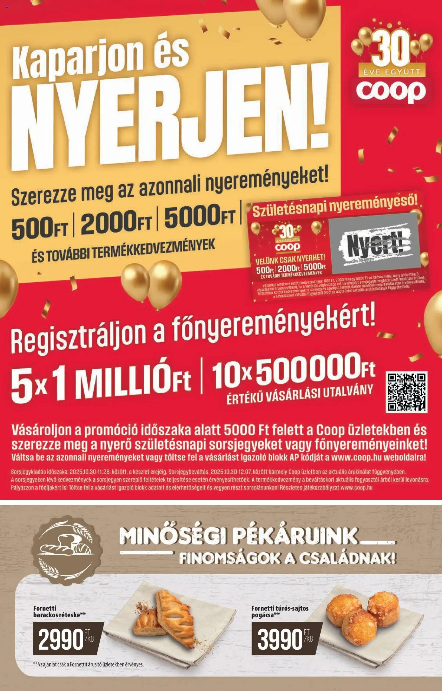 COOP akciós ujság - amely érvényes a következő dátumtól: 06.11.2025 | Oldal: 3 | Termékek: Pogácsa