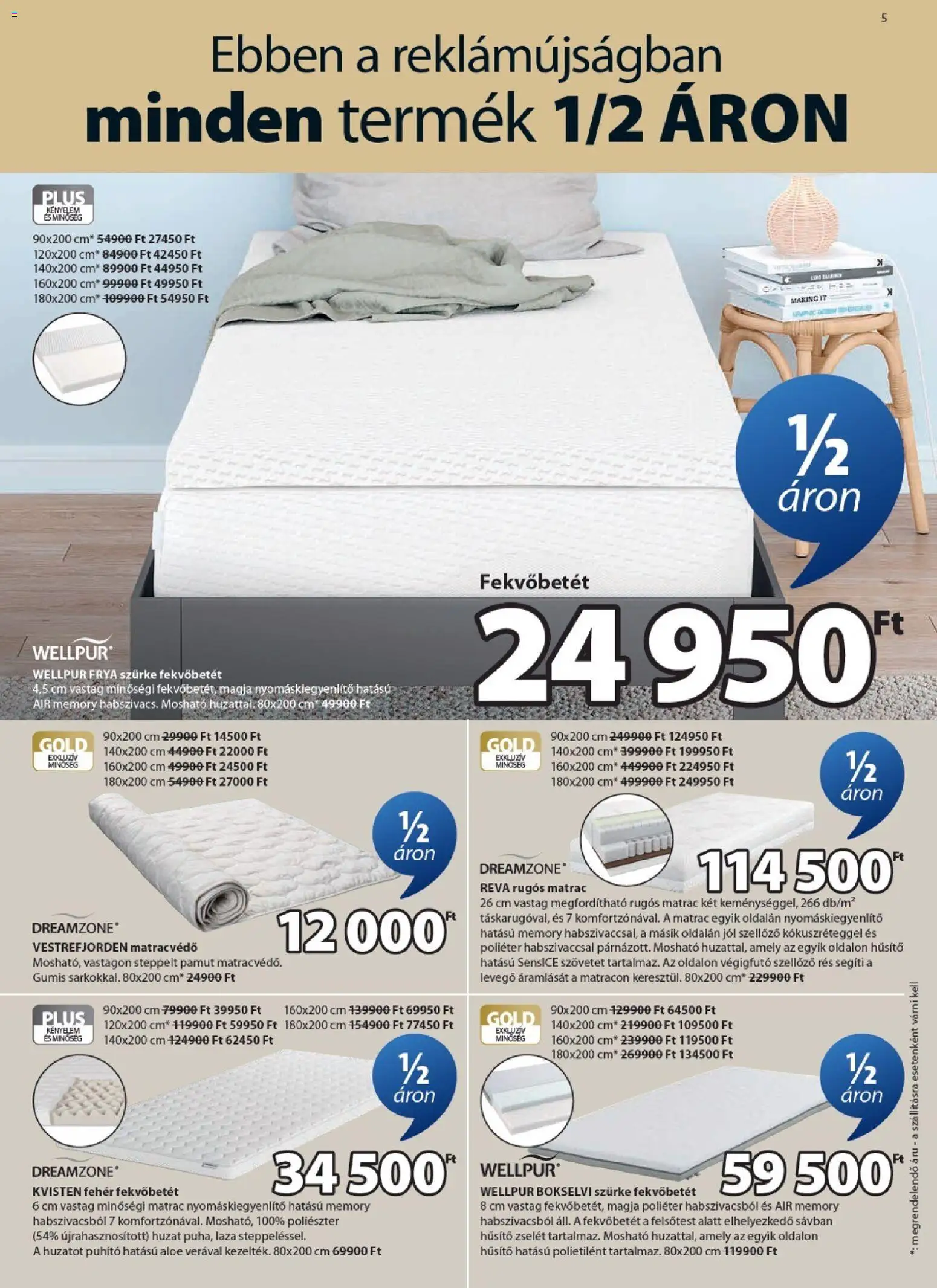 JYSK akciós ujság - amely érvényes a következő dátumtól: 25.02.2026 | Oldal: 5 | Termékek: Matrac